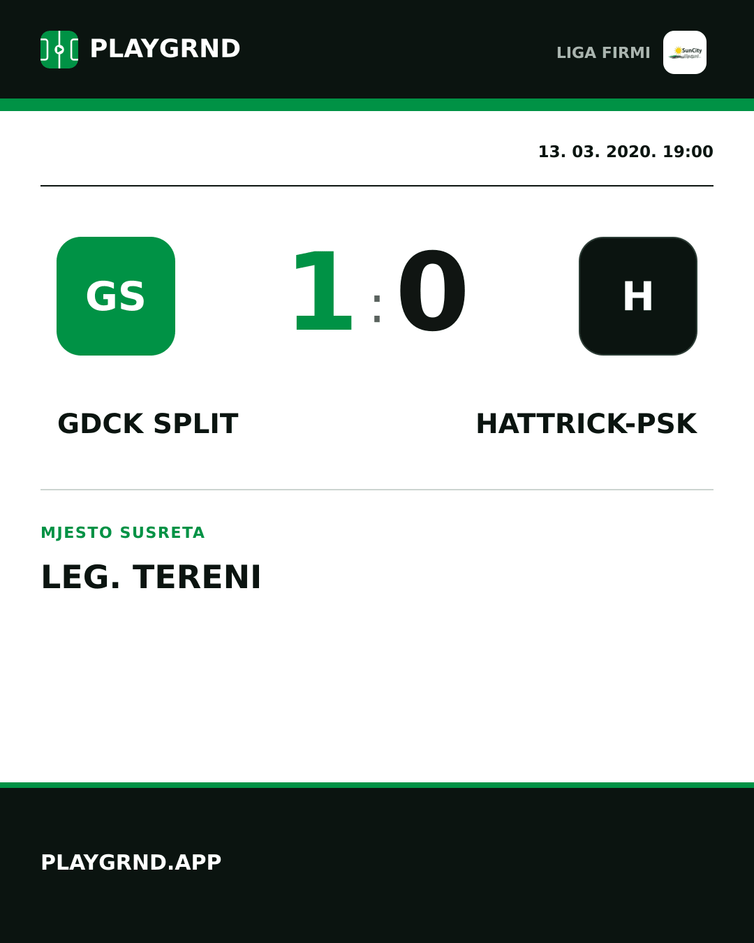 Instagram slika: Gdck Split 1:0 Hattrick-Psk