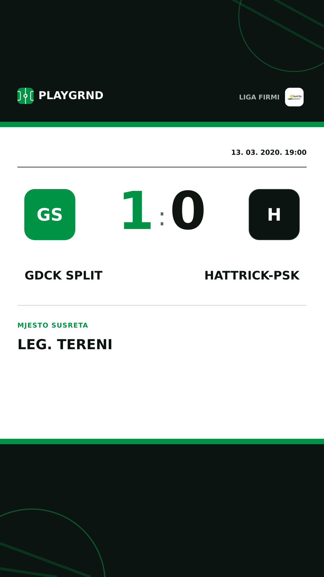 Instagram slika: Gdck Split 1:0 Hattrick-Psk