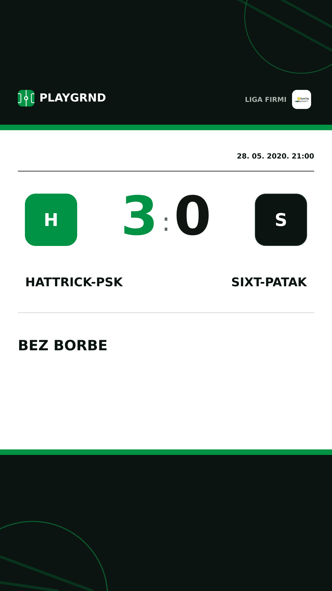 Instagram slika: Hattrick-Psk 3:0 Sixt-Patak