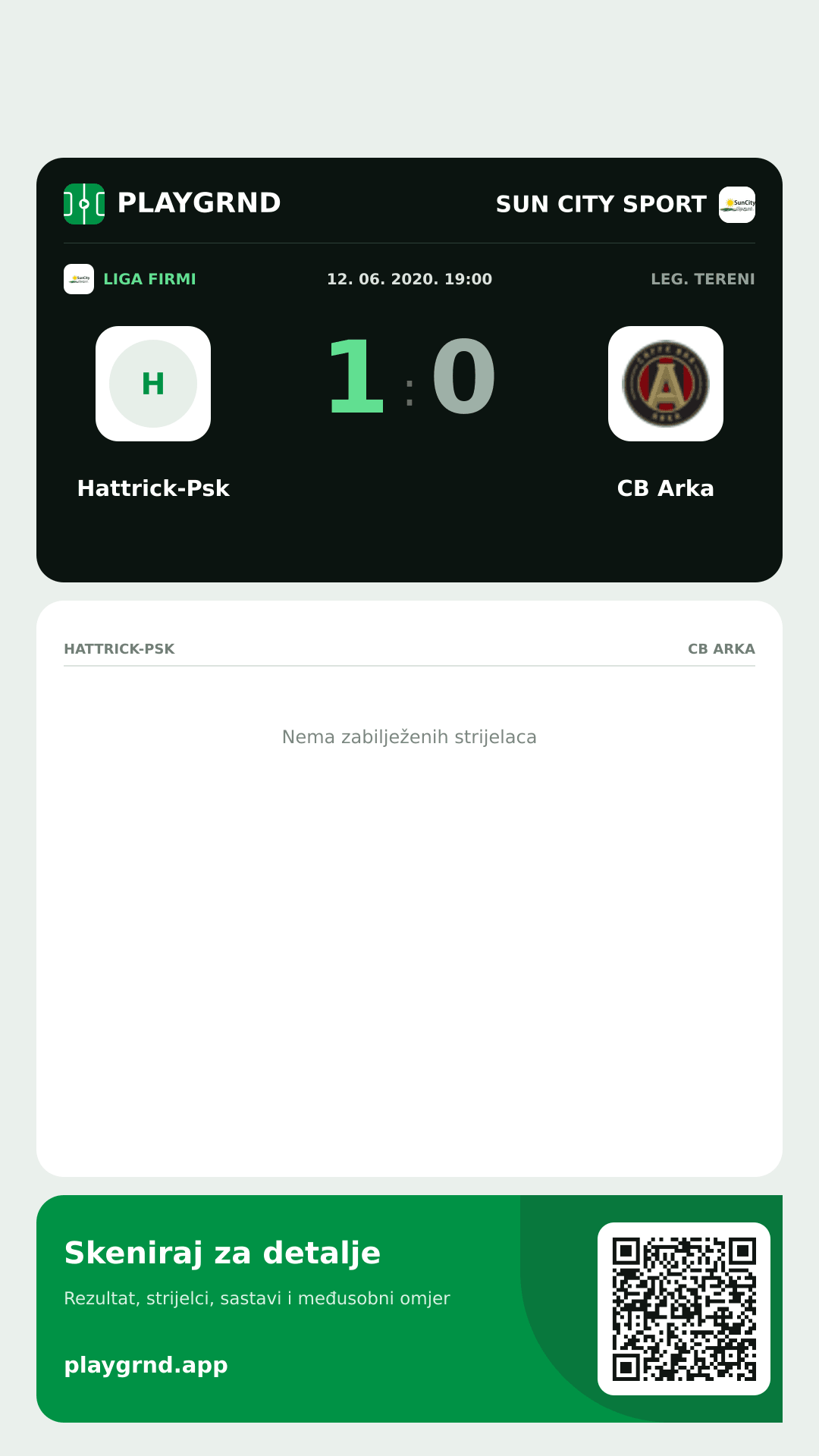 Story slika: Hattrick-Psk 1:0 CB Arka