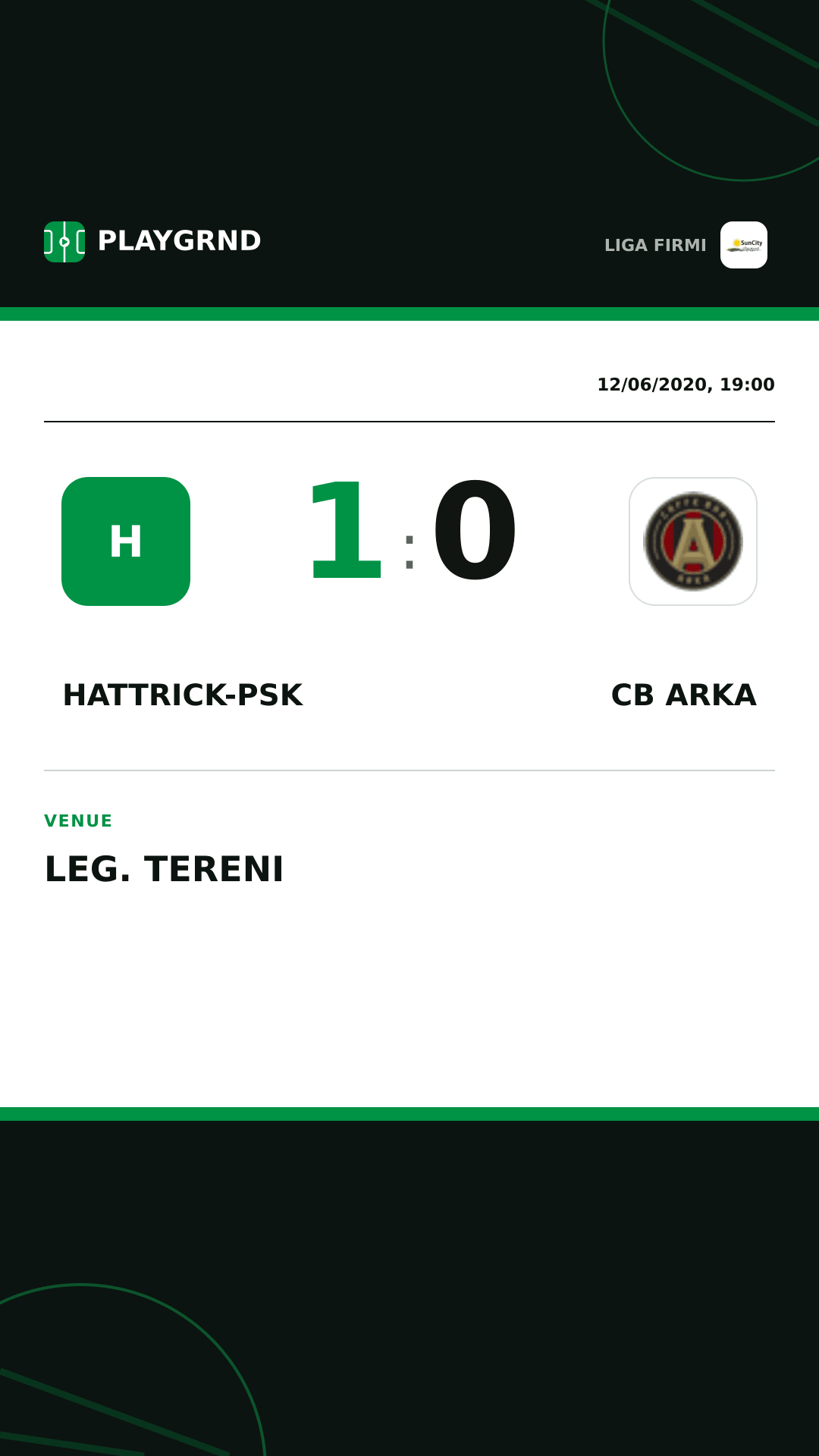 Instagram artwork: Hattrick-Psk 1:0 CB Arka