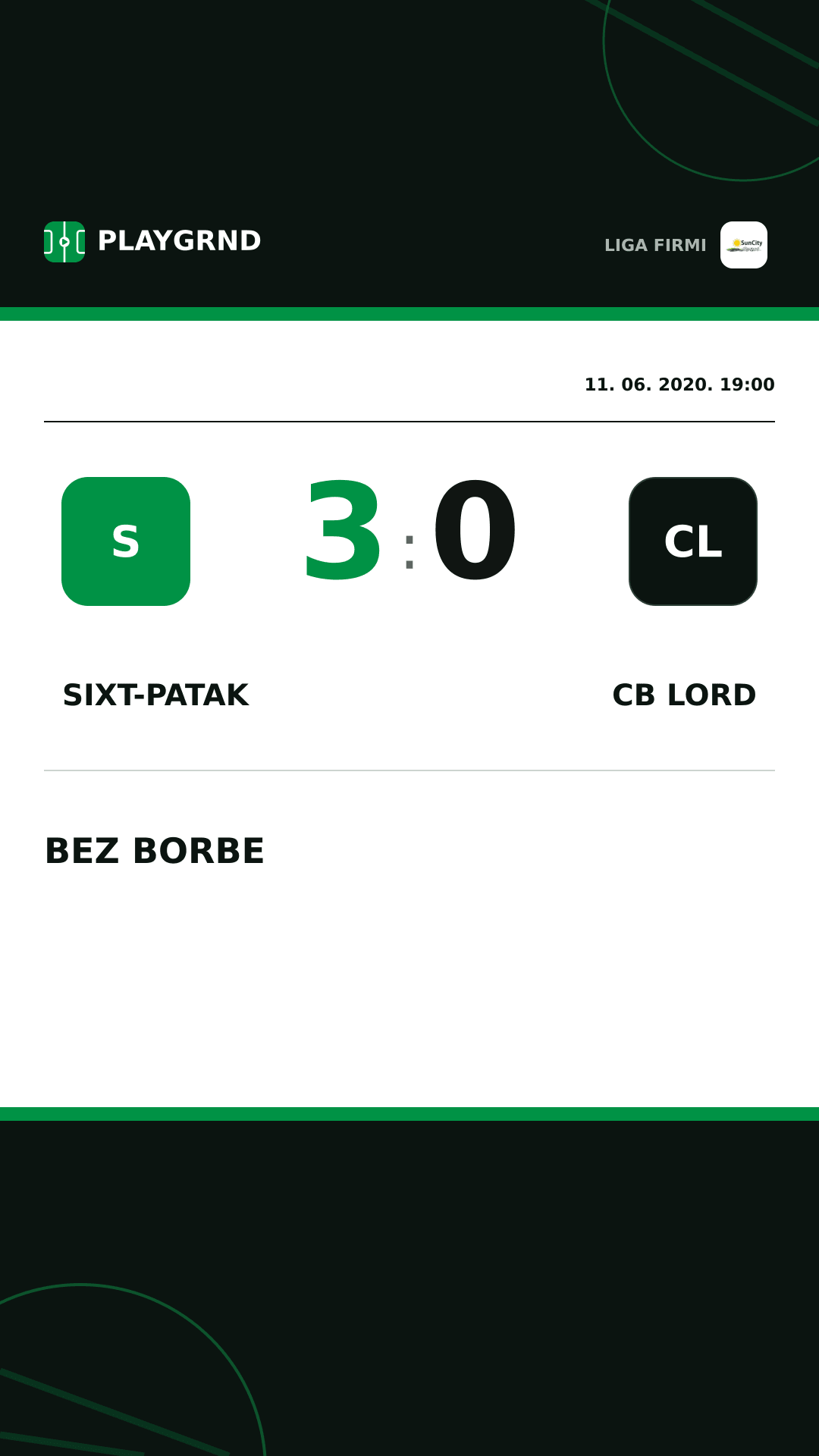 Instagram slika: Sixt-Patak 3:0 CB Lord