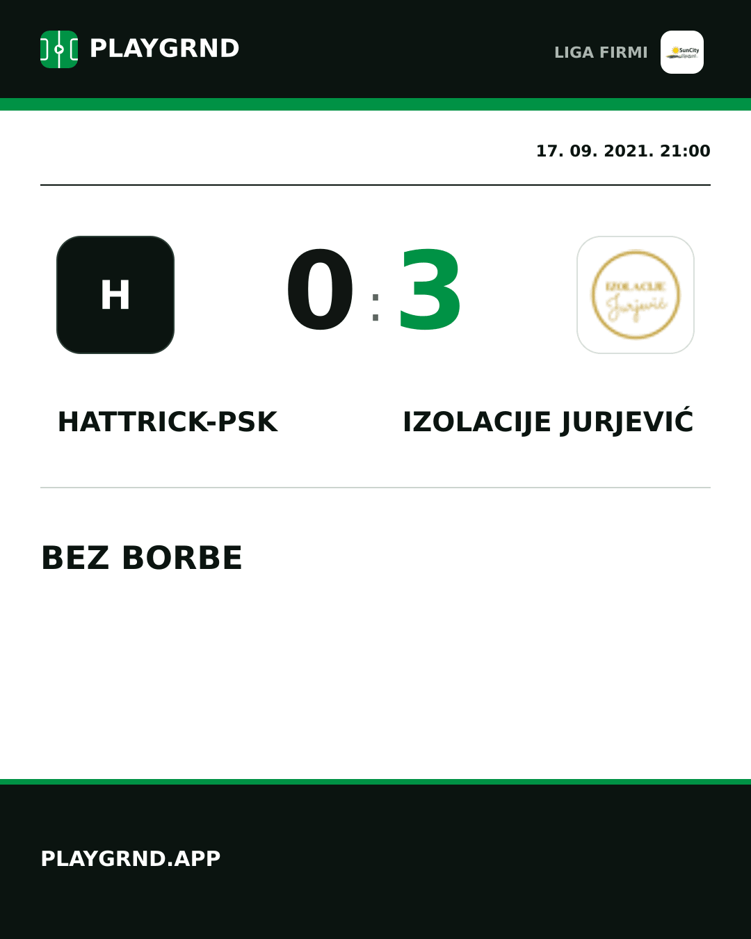 Instagram slika: Hattrick-Psk 0:3 Izolacije Jurjević