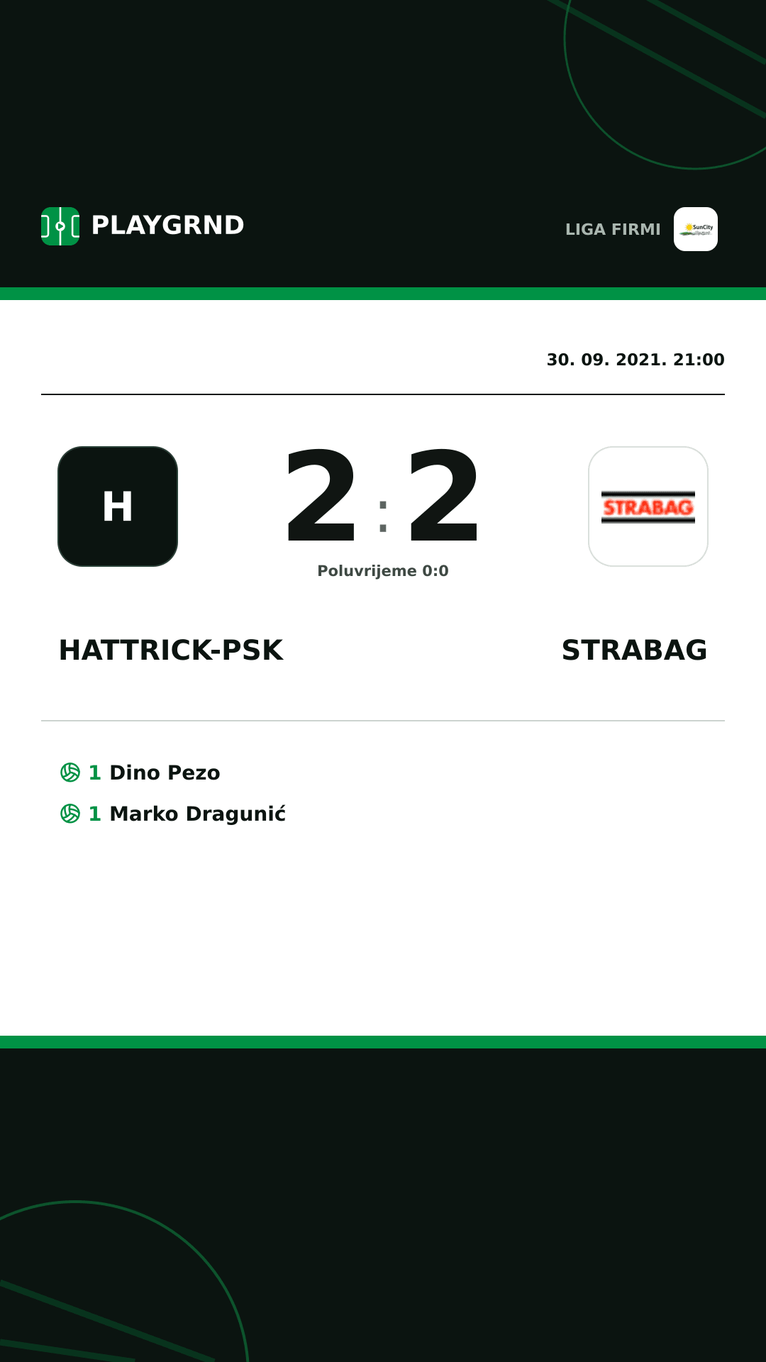 Instagram slika: Hattrick-Psk 2:2 Strabag