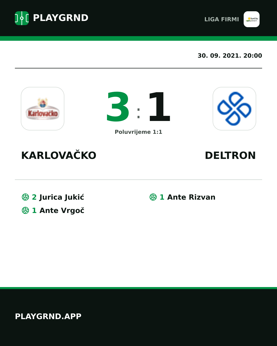 Instagram slika: Karlovačko 3:1 Deltron