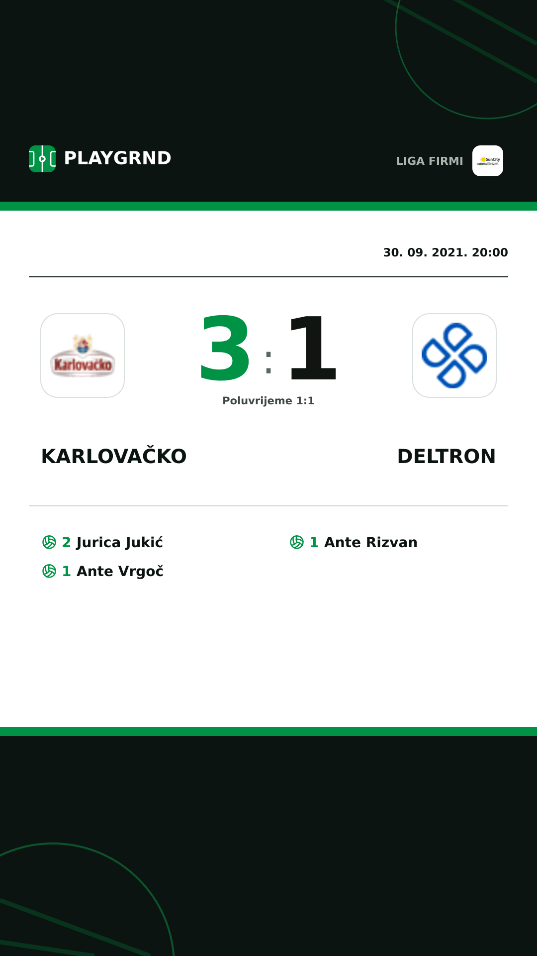 Instagram slika: Karlovačko 3:1 Deltron