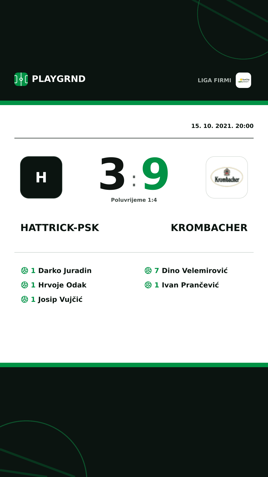 Instagram slika: Hattrick-Psk 3:9 Krombacher