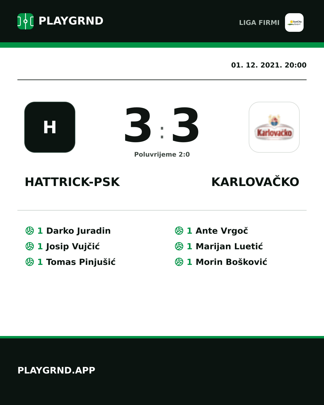 Instagram slika: Hattrick-Psk 3:3 Karlovačko