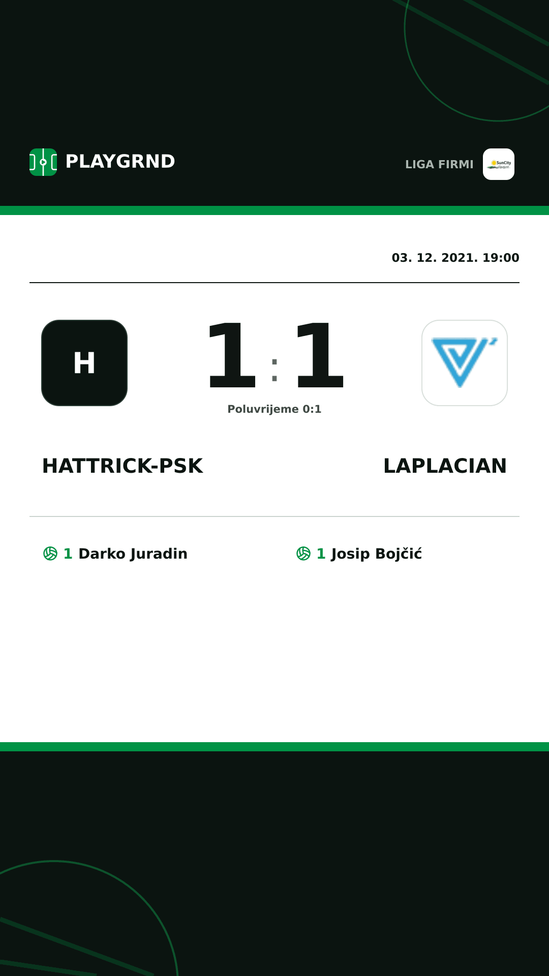 Instagram slika: Hattrick-Psk 1:1 Laplacian