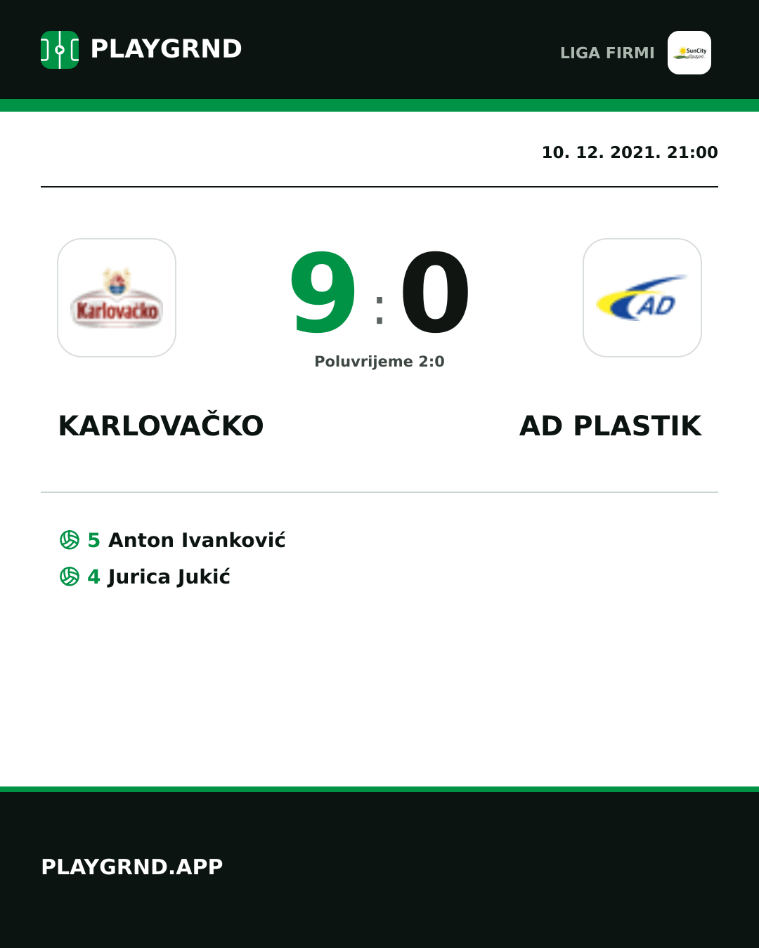 Instagram slika: Karlovačko 9:0 AD Plastik