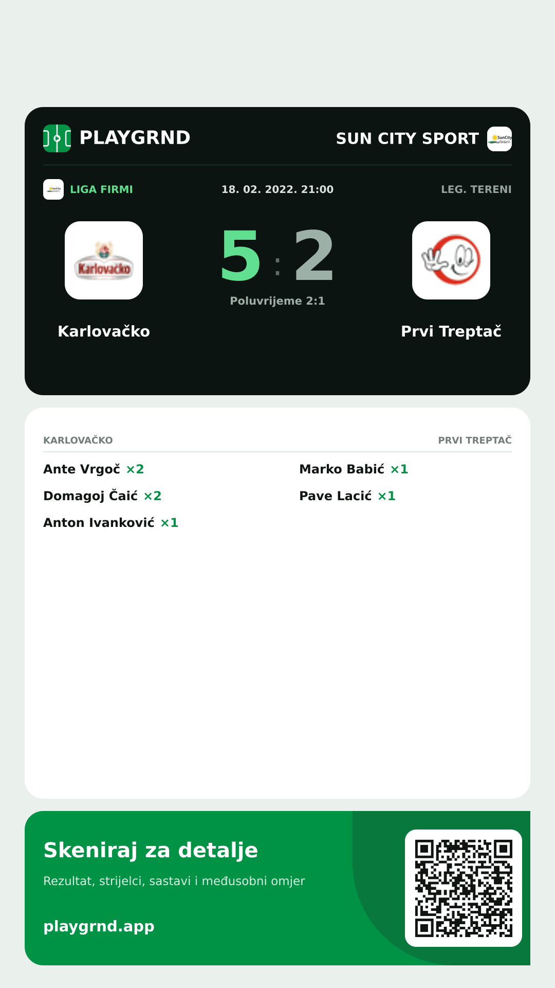 Story slika: Karlovačko 5:2 Prvi Treptač