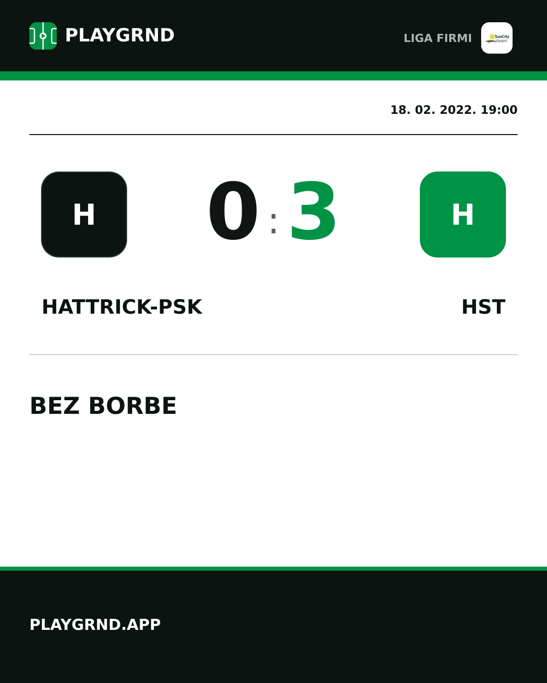 Instagram slika: Hattrick-Psk 0:3 Hst