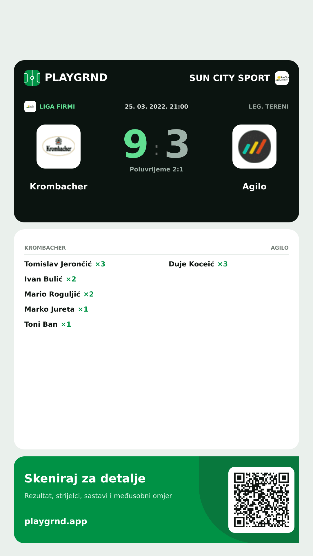 Story slika: Krombacher 9:3 Agilo