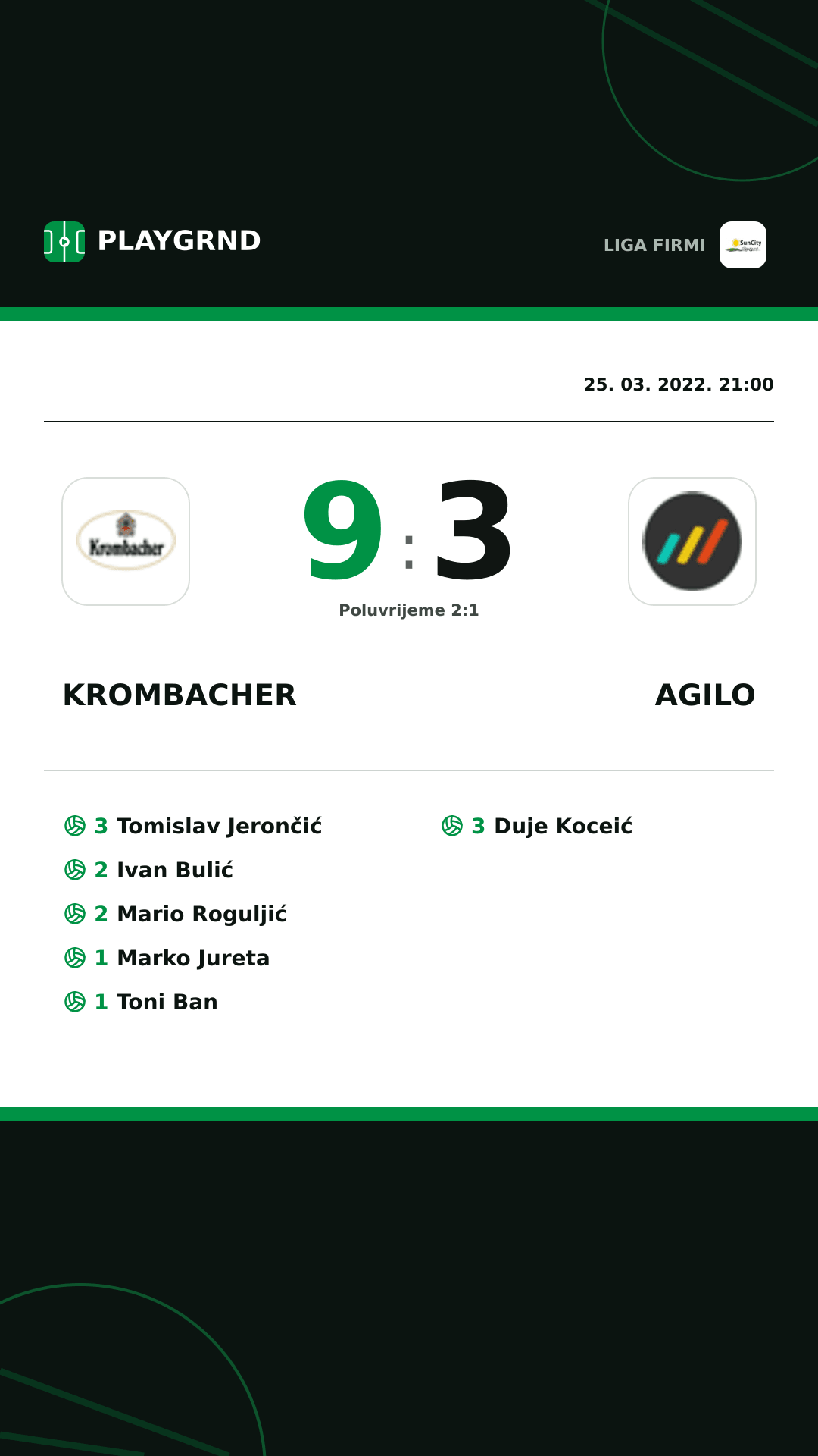 Instagram slika: Krombacher 9:3 Agilo