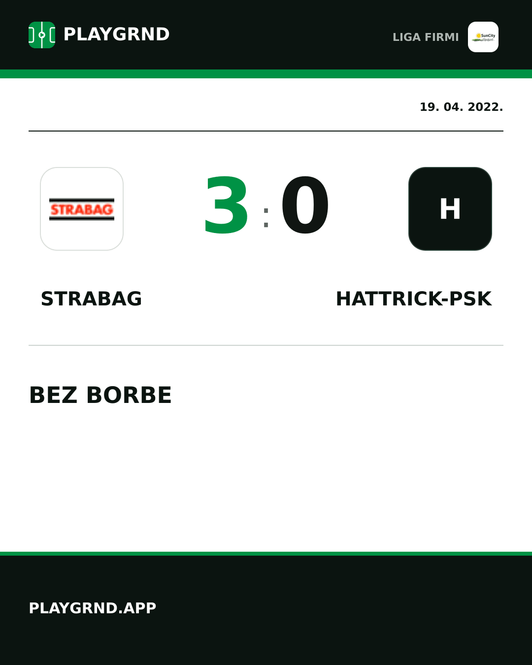 Instagram slika: Strabag 3:0 Hattrick-Psk