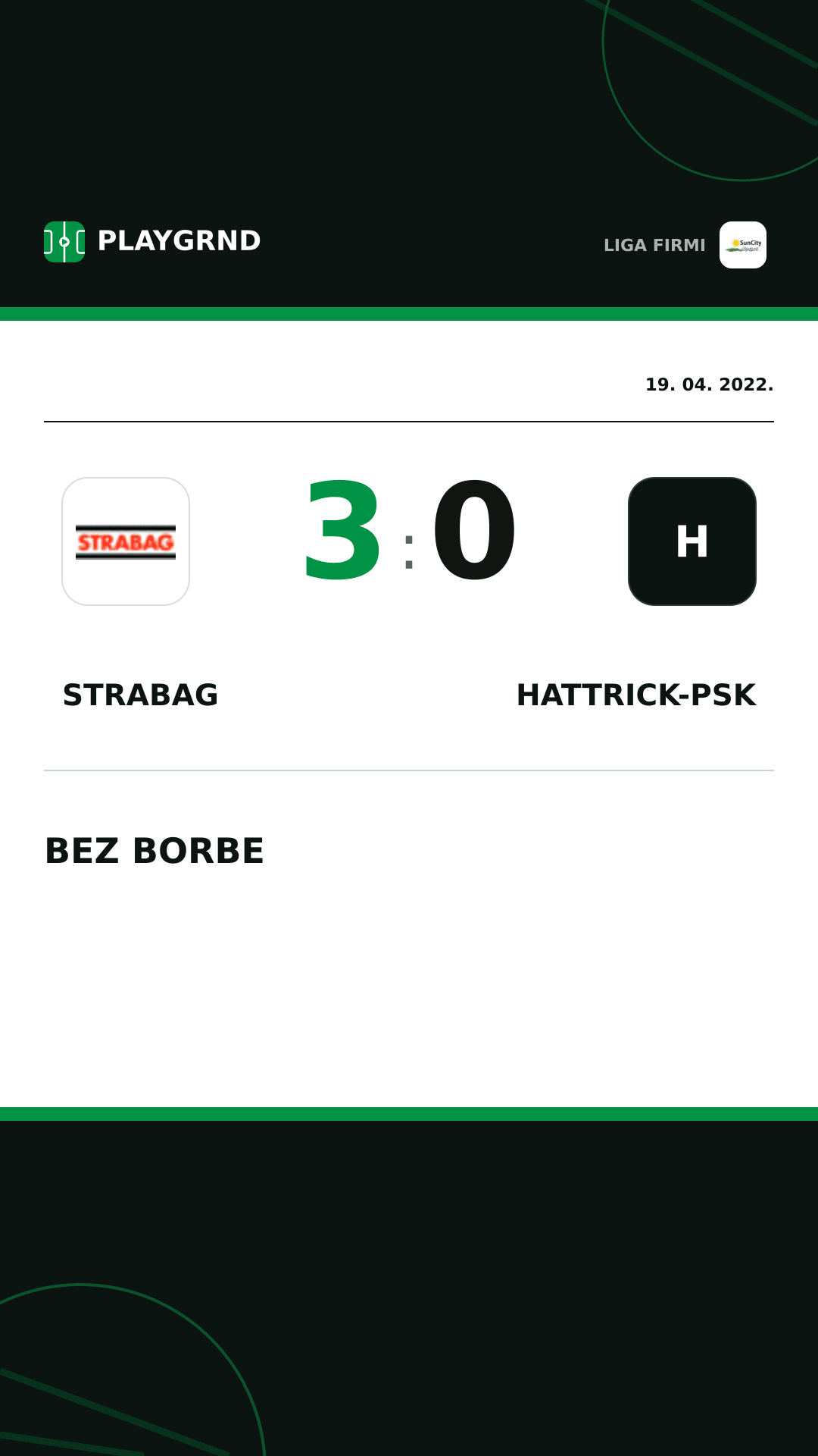 Instagram slika: Strabag 3:0 Hattrick-Psk