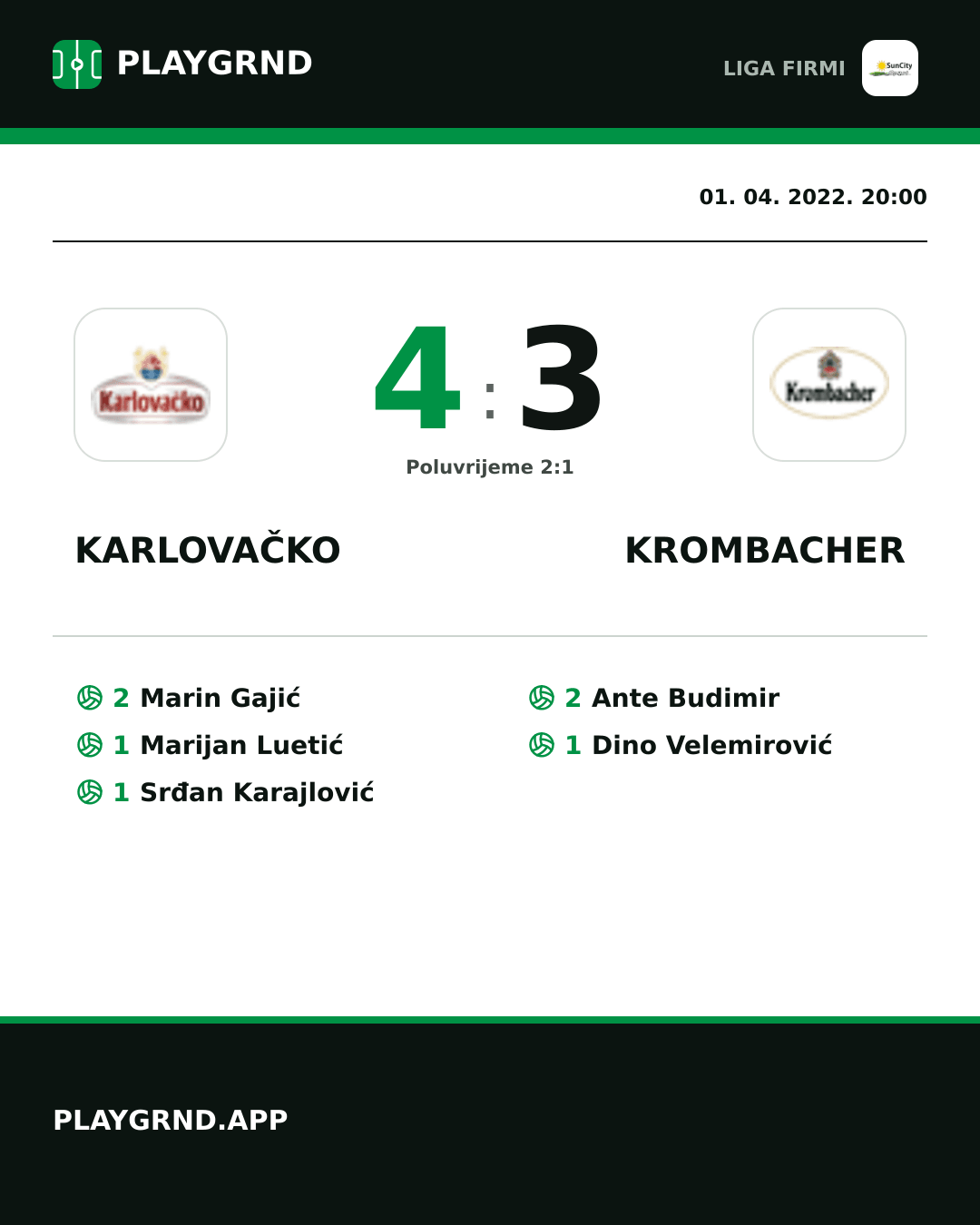 Instagram slika: Karlovačko 4:3 Krombacher