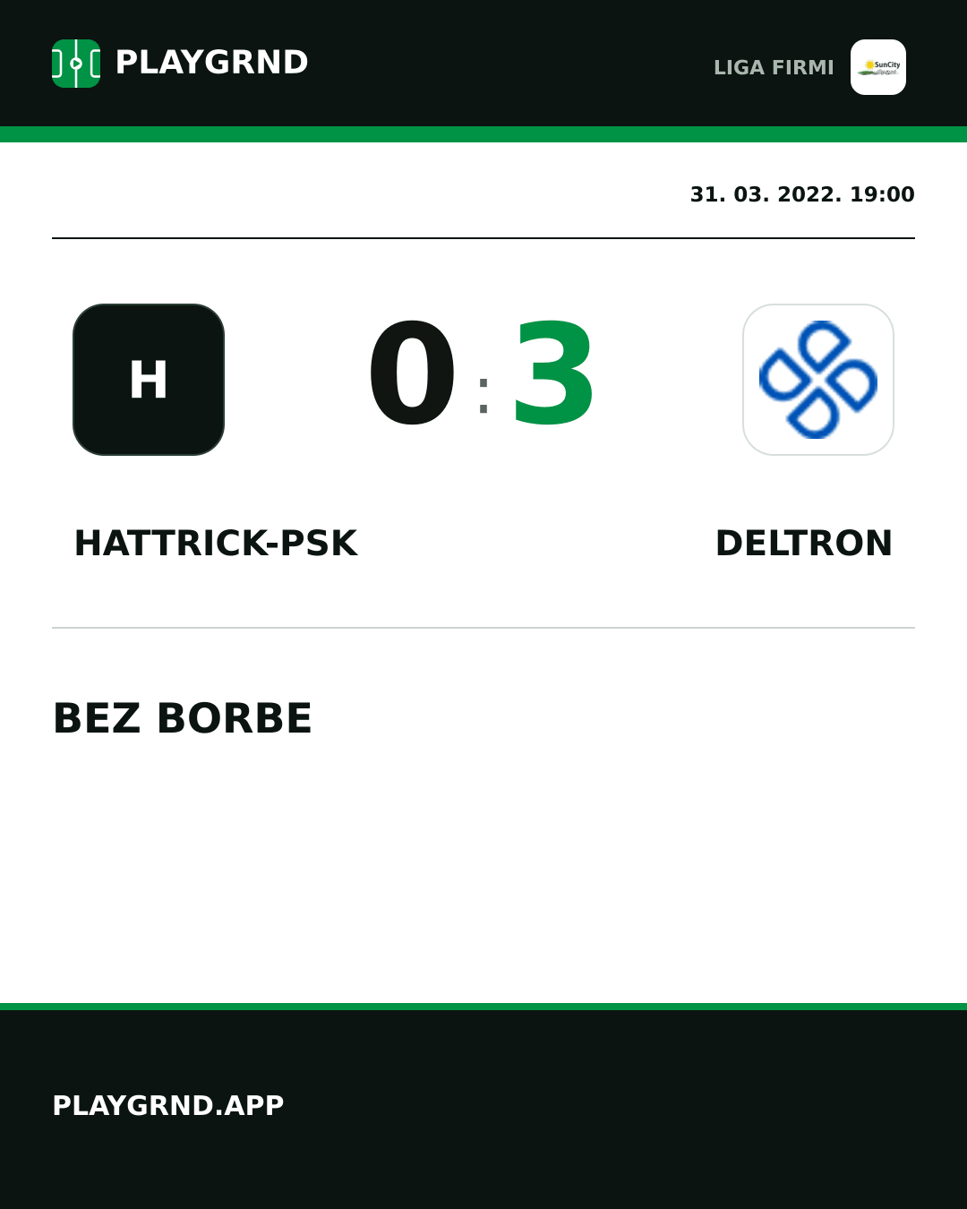 Instagram slika: Hattrick-Psk 0:3 Deltron