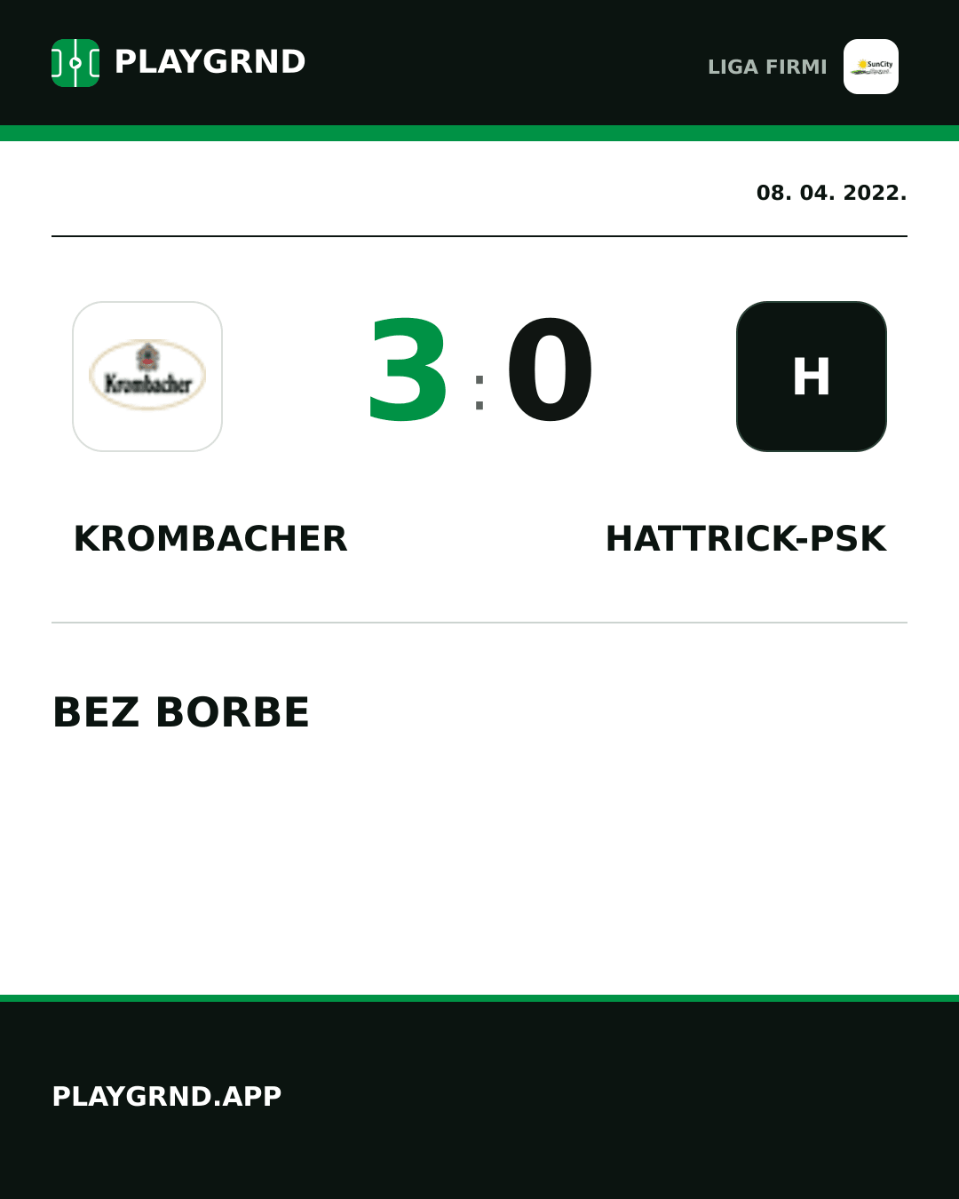 Instagram slika: Krombacher 3:0 Hattrick-Psk