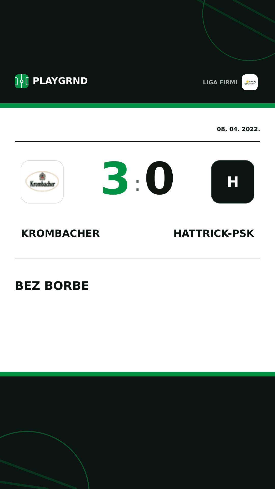 Instagram slika: Krombacher 3:0 Hattrick-Psk