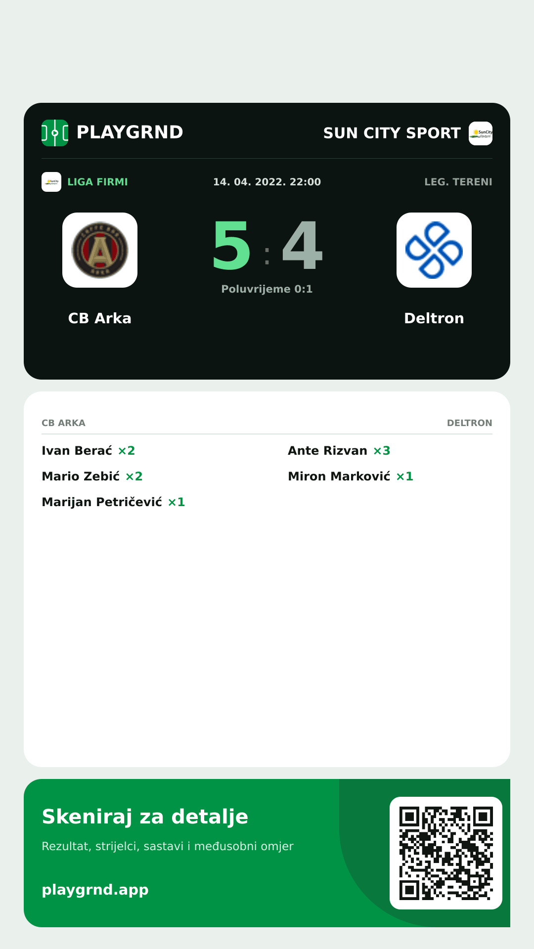 Story slika: CB Arka 5:4 Deltron