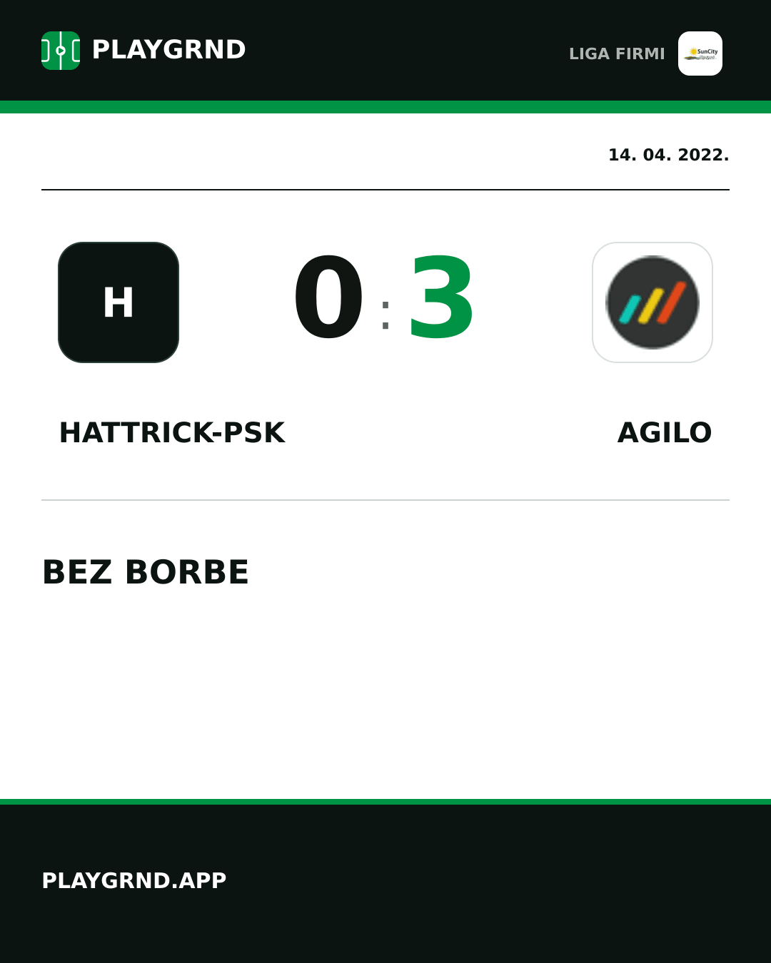 Instagram slika: Hattrick-Psk 0:3 Agilo