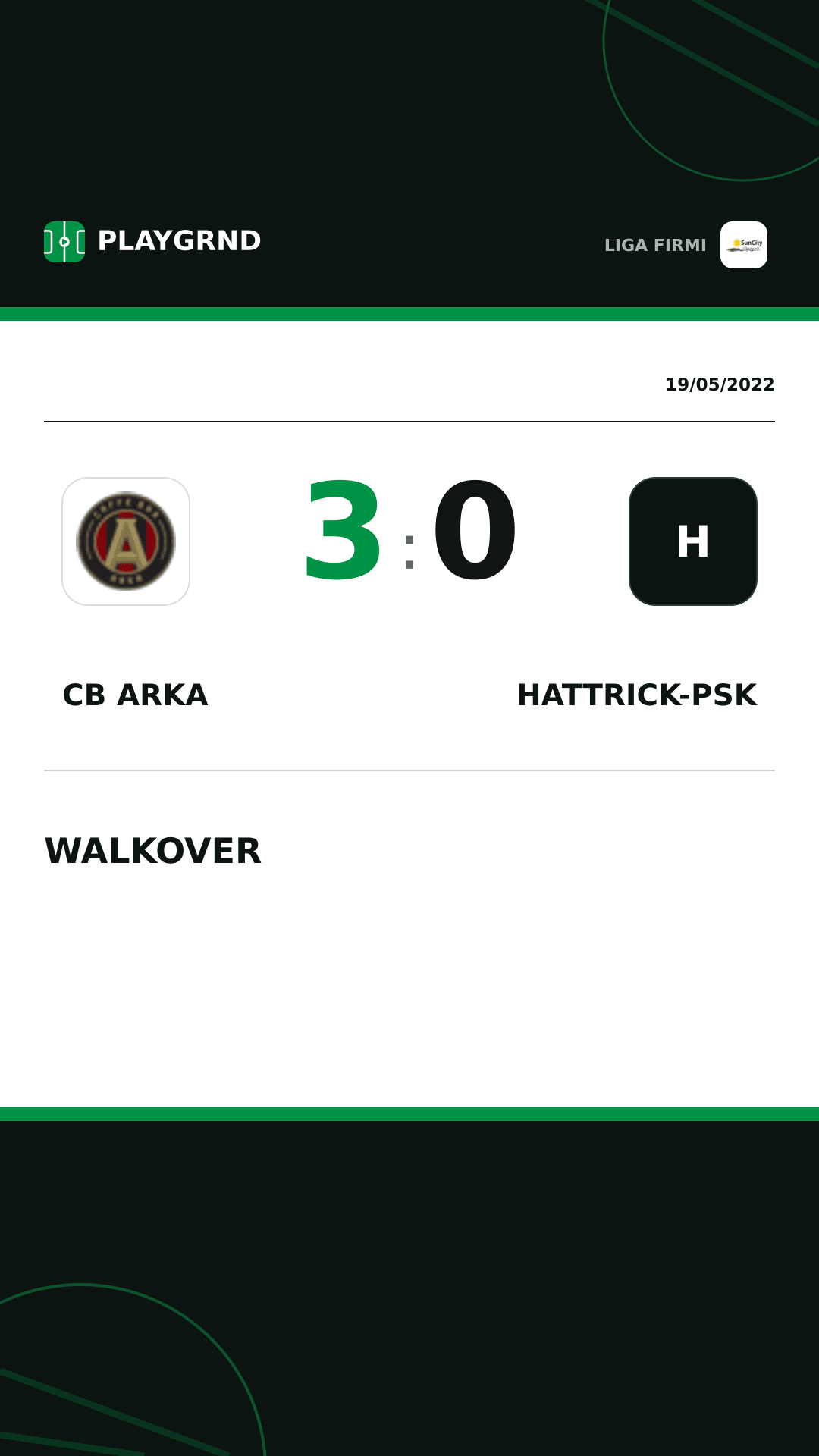 Instagram artwork: CB Arka 3:0 Hattrick-Psk