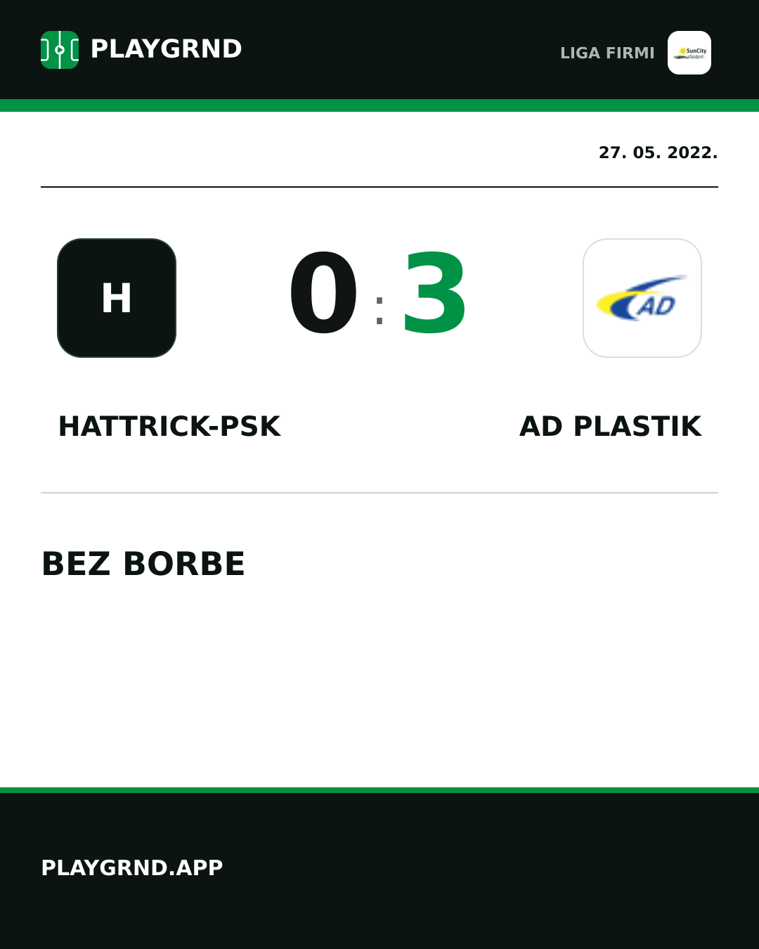 Instagram slika: Hattrick-Psk 0:3 AD Plastik
