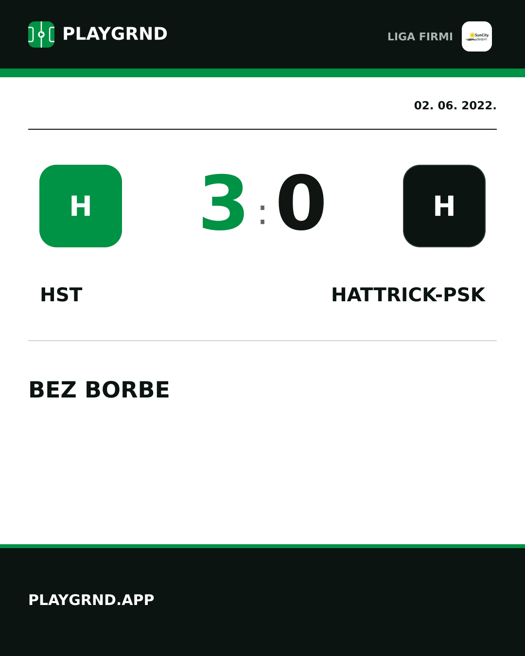 Instagram slika: Hst 3:0 Hattrick-Psk