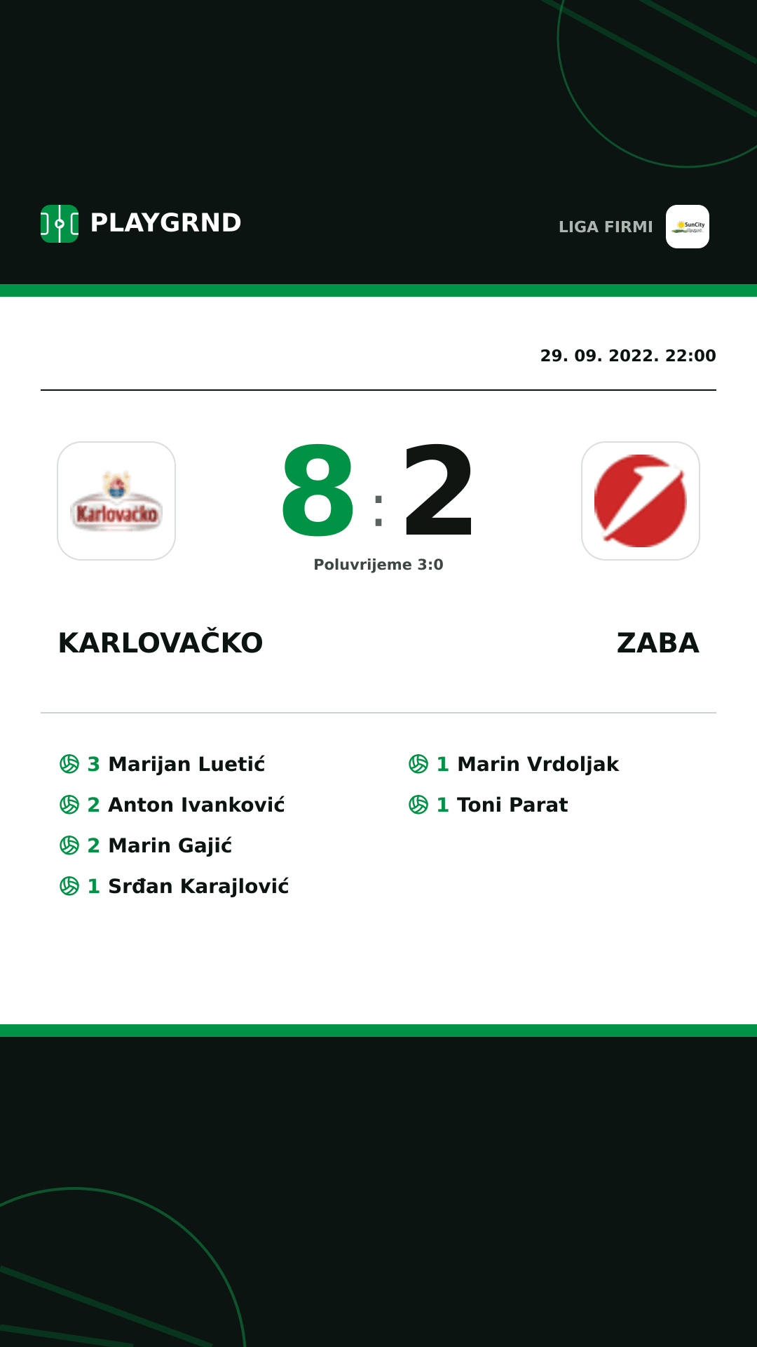 Instagram slika: Karlovačko 8:2 Zaba