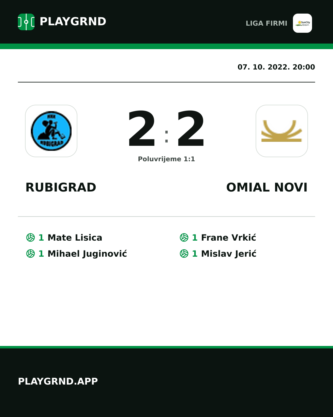 Instagram slika: Rubigrad 2:2 Omial Novi