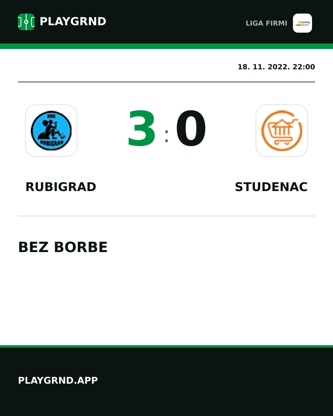 Instagram slika: Rubigrad 3:0 Studenac