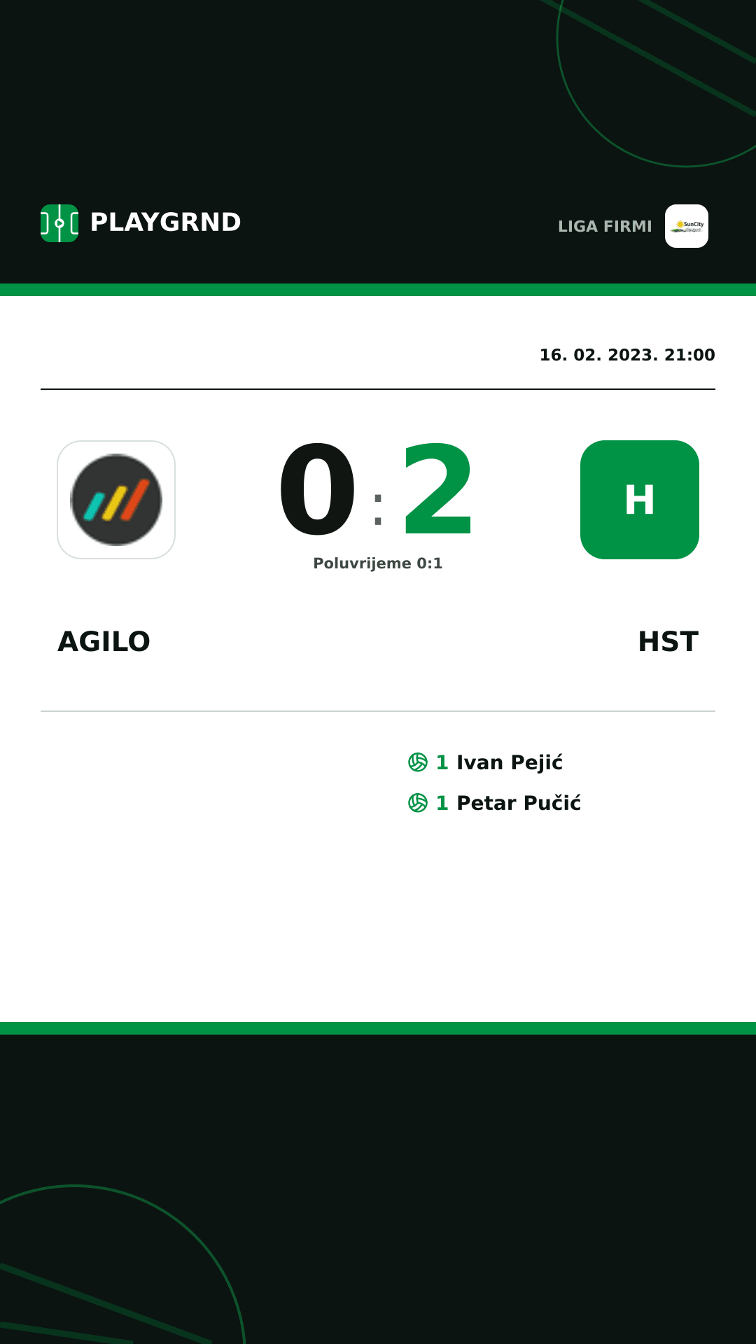 Instagram slika: Agilo 0:2 Hst