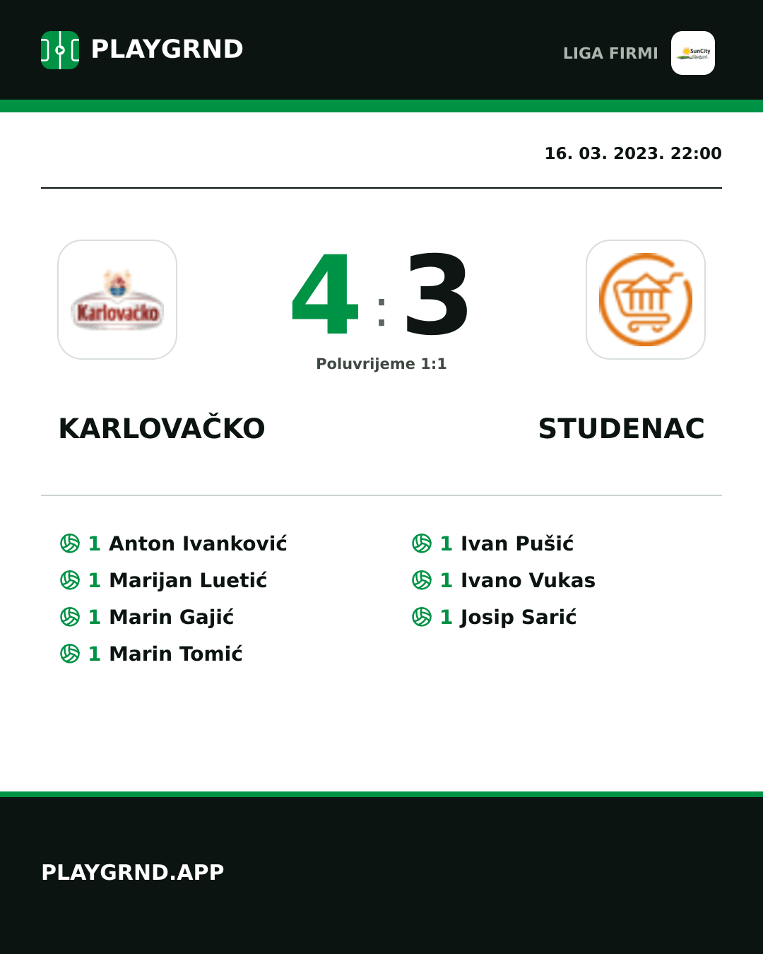 Instagram slika: Karlovačko 4:3 Studenac