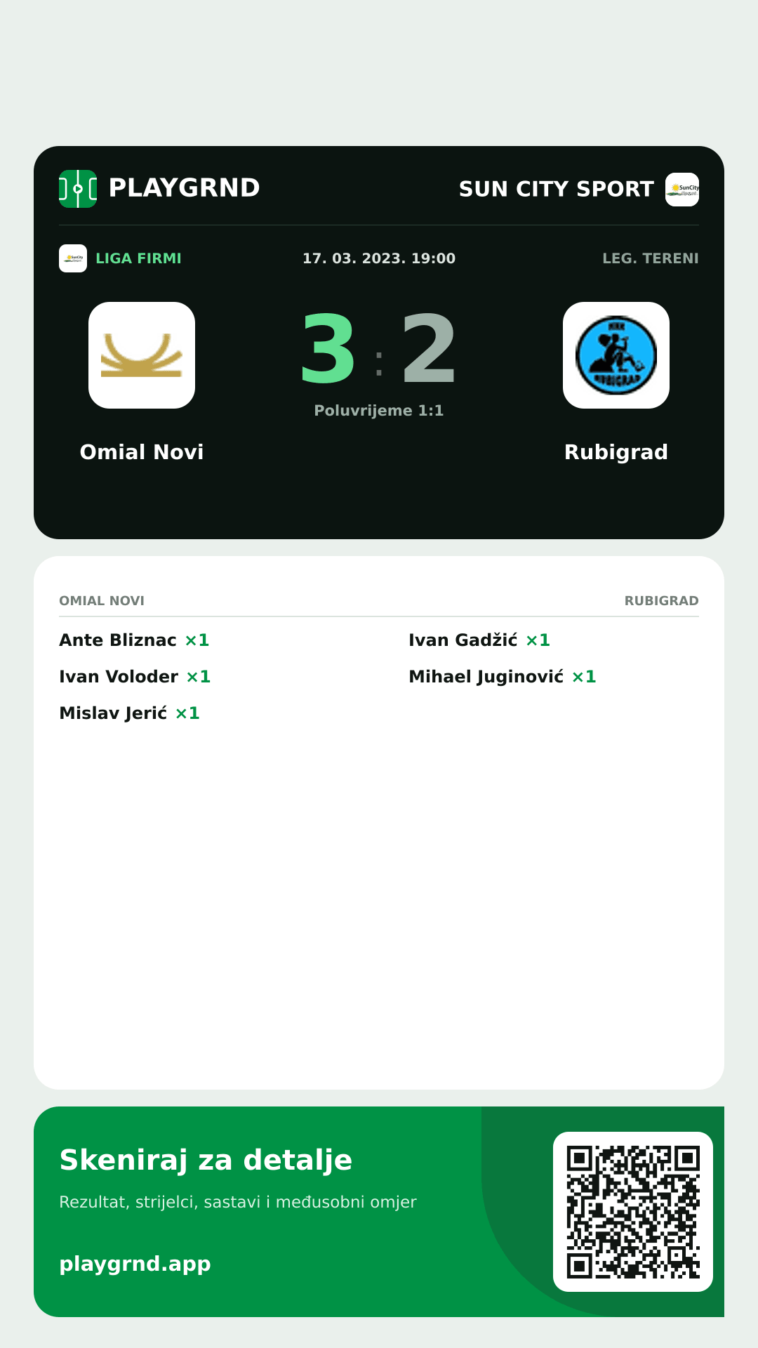 Story slika: Omial Novi 3:2 Rubigrad