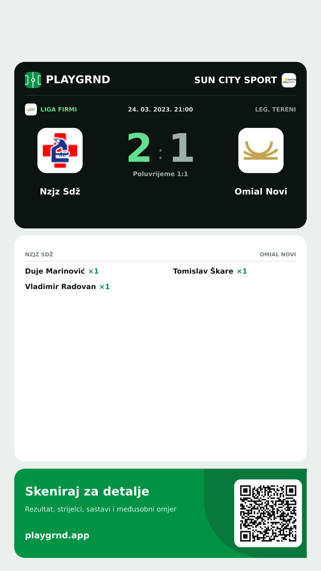 Story slika: Nzjz Sdž 2:1 Omial Novi