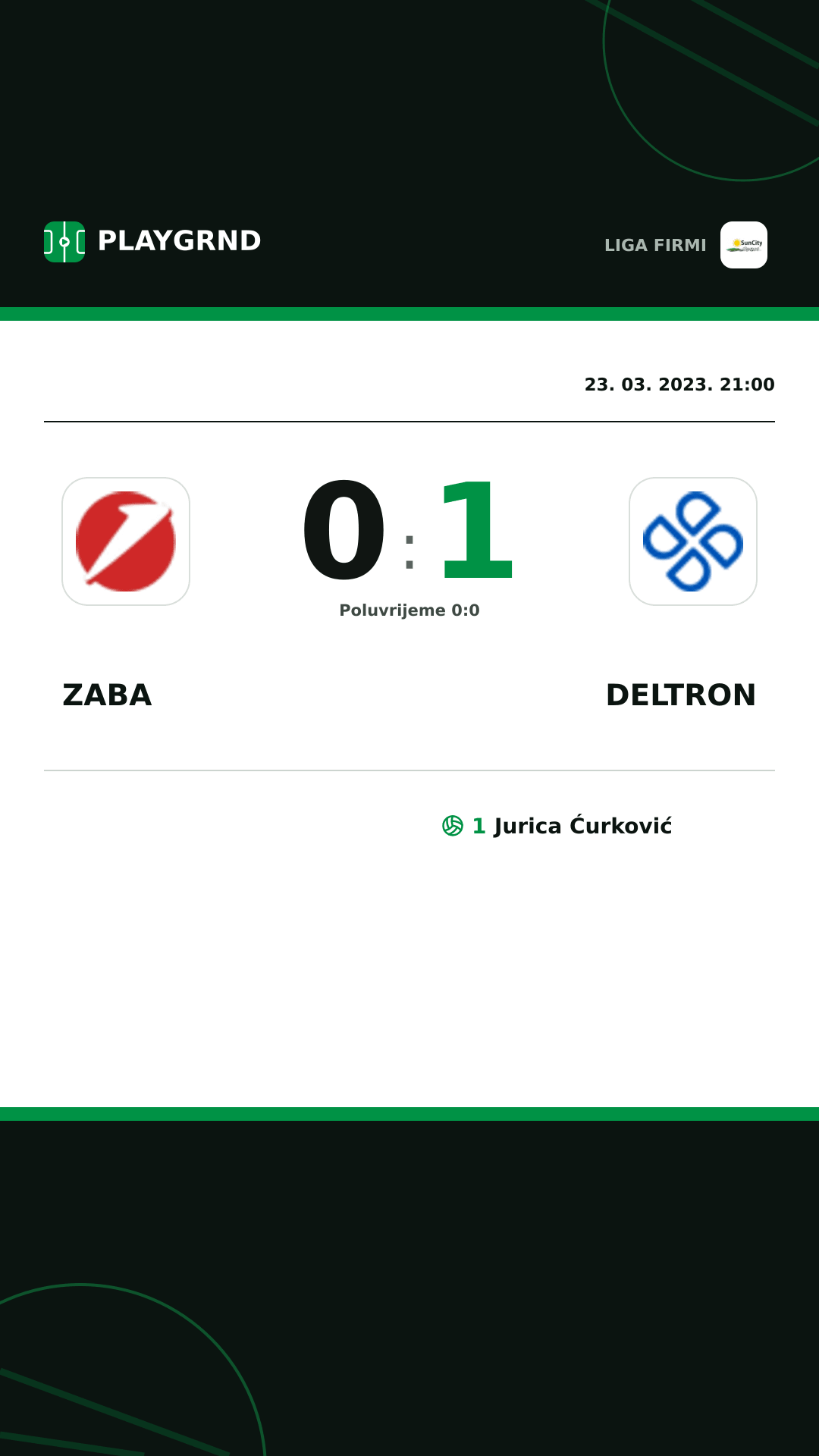 Instagram slika: Zaba 0:1 Deltron