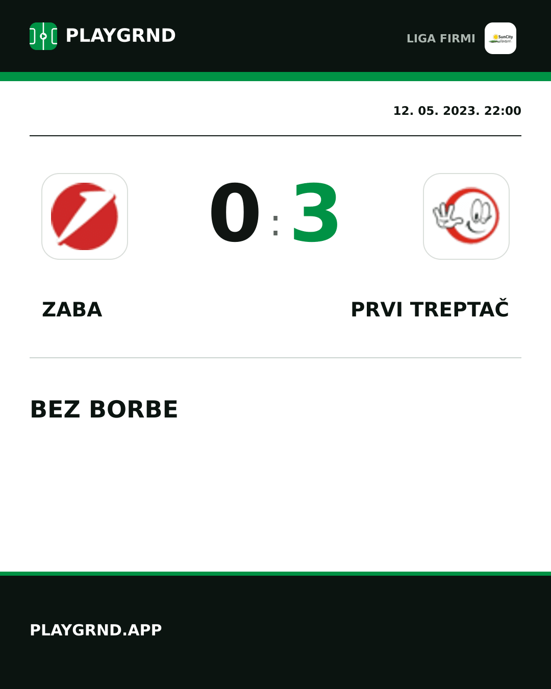 Instagram slika: Zaba 0:3 Prvi Treptač