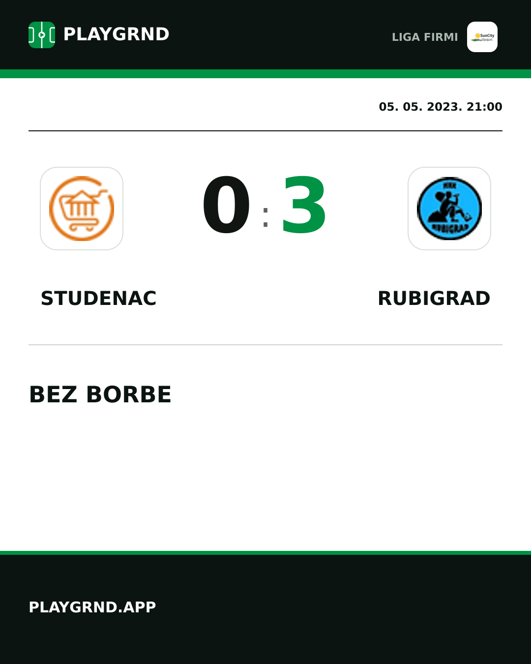 Instagram slika: Studenac 0:3 Rubigrad