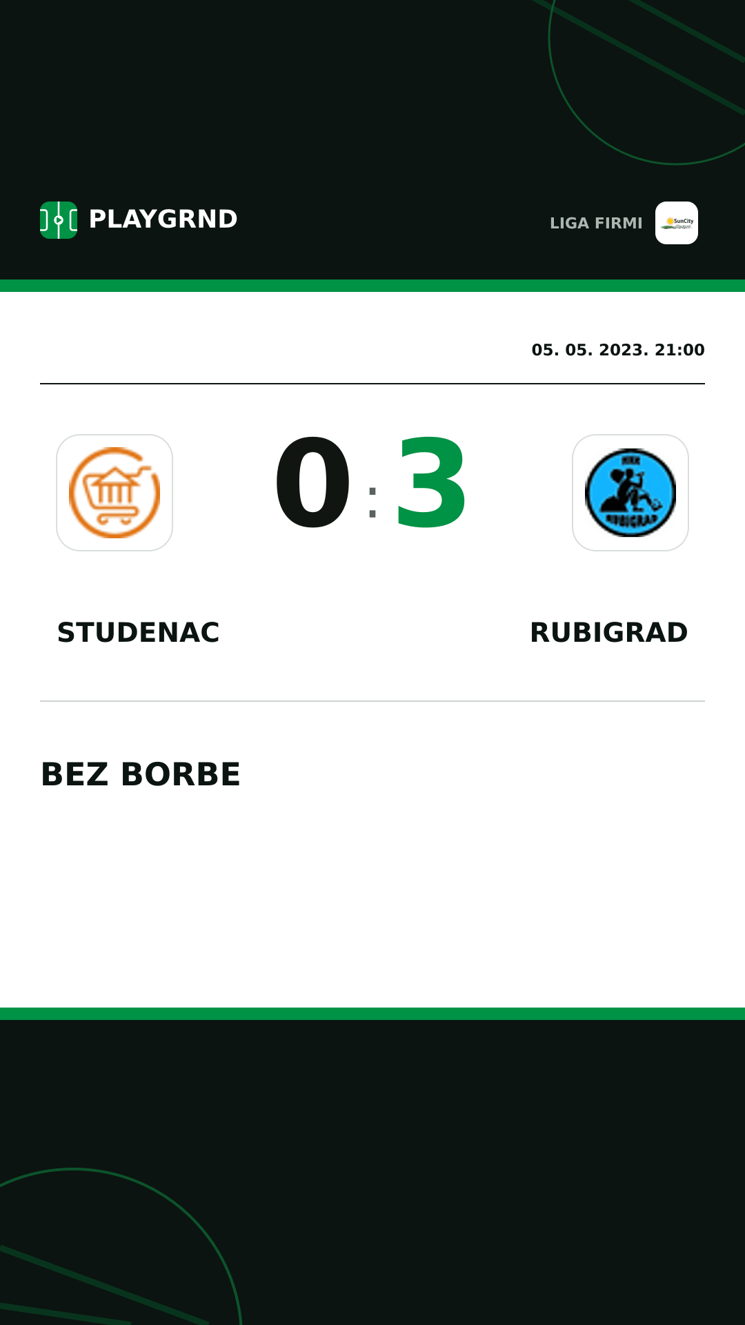 Instagram slika: Studenac 0:3 Rubigrad