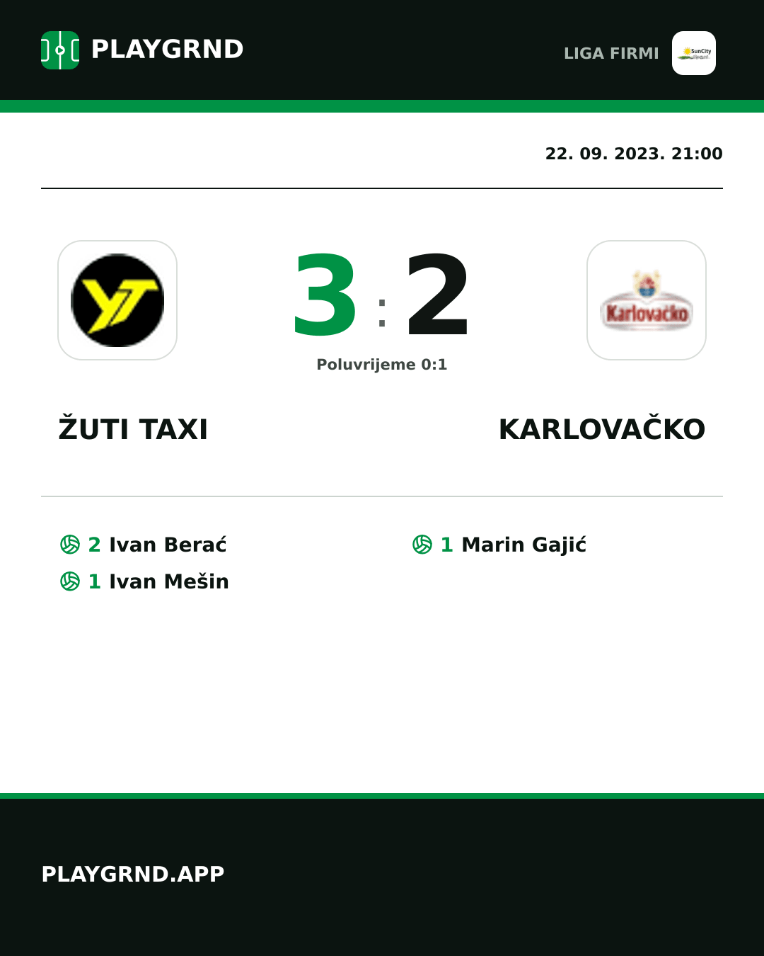 Instagram slika: Žuti Taxi 3:2 Karlovačko