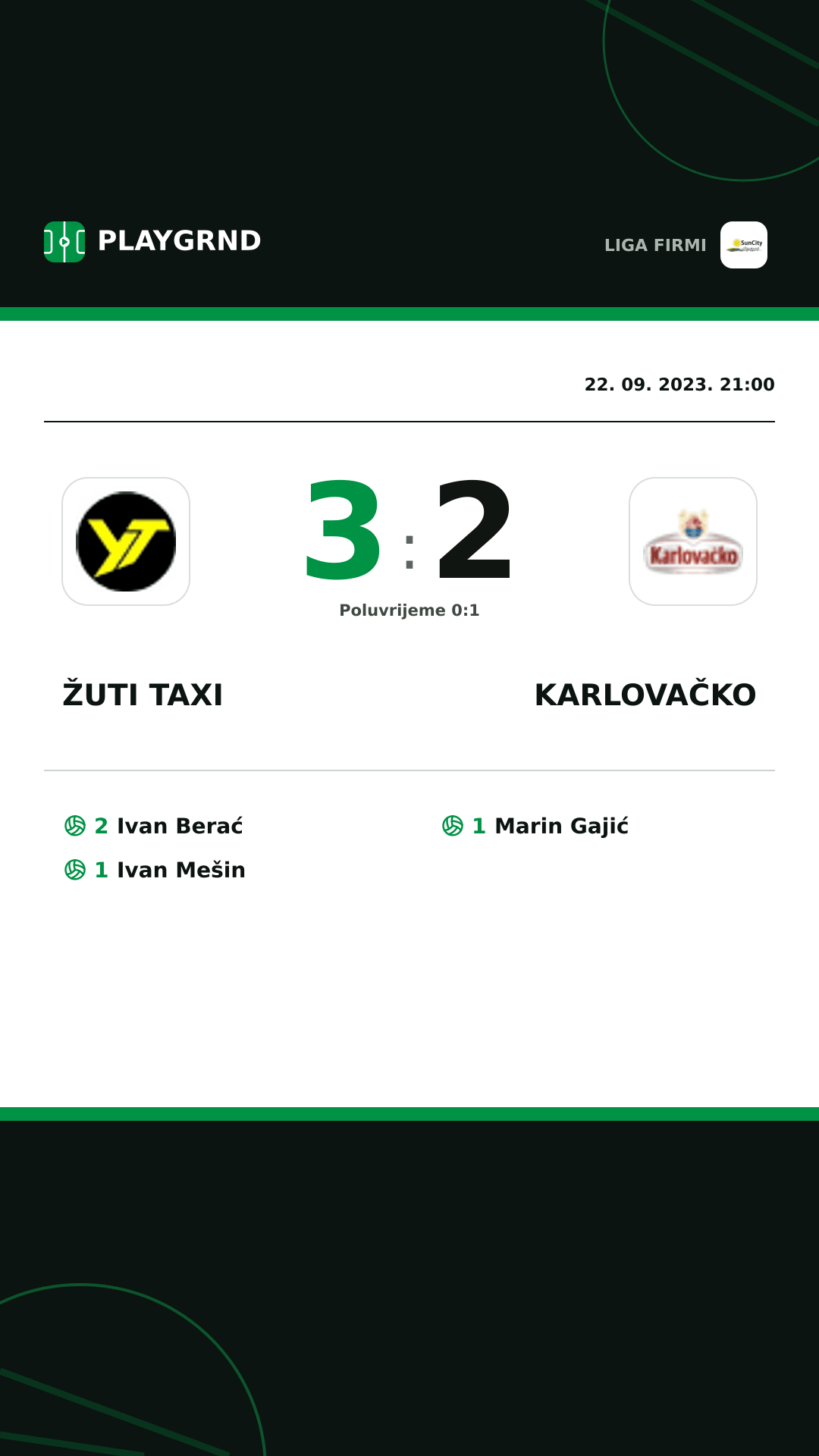 Instagram slika: Žuti Taxi 3:2 Karlovačko