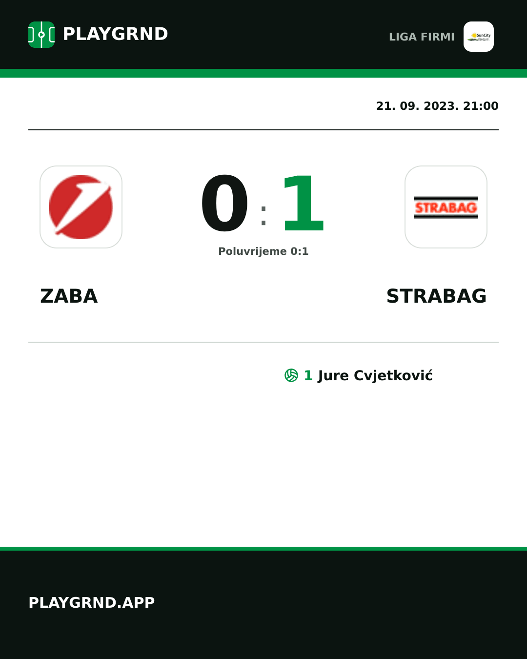 Instagram slika: Zaba 0:1 Strabag