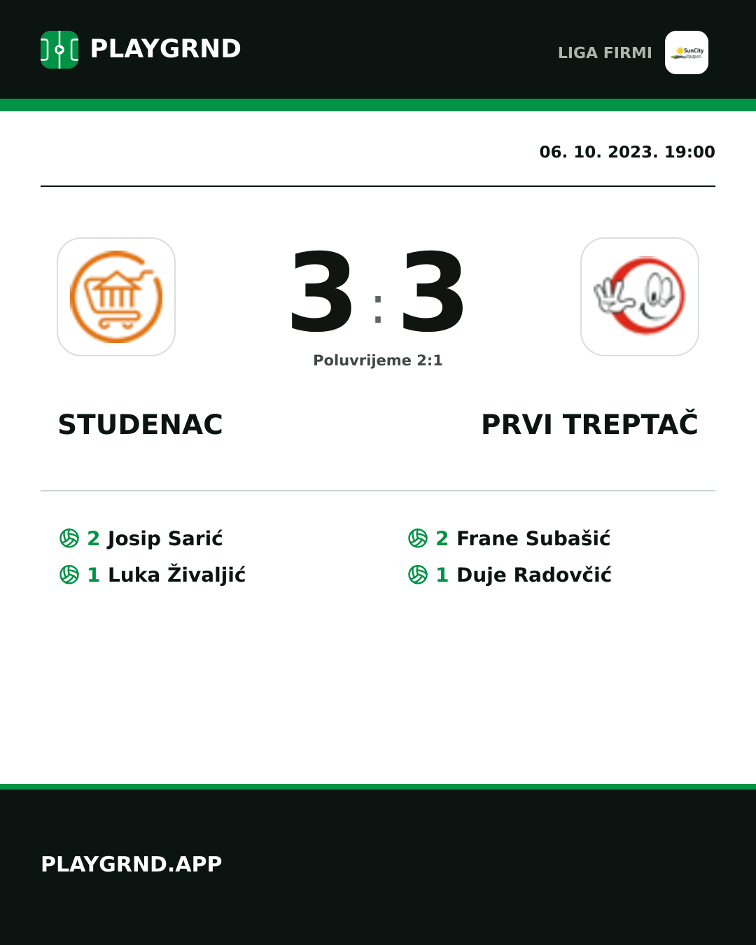 Instagram slika: Studenac 3:3 Prvi Treptač
