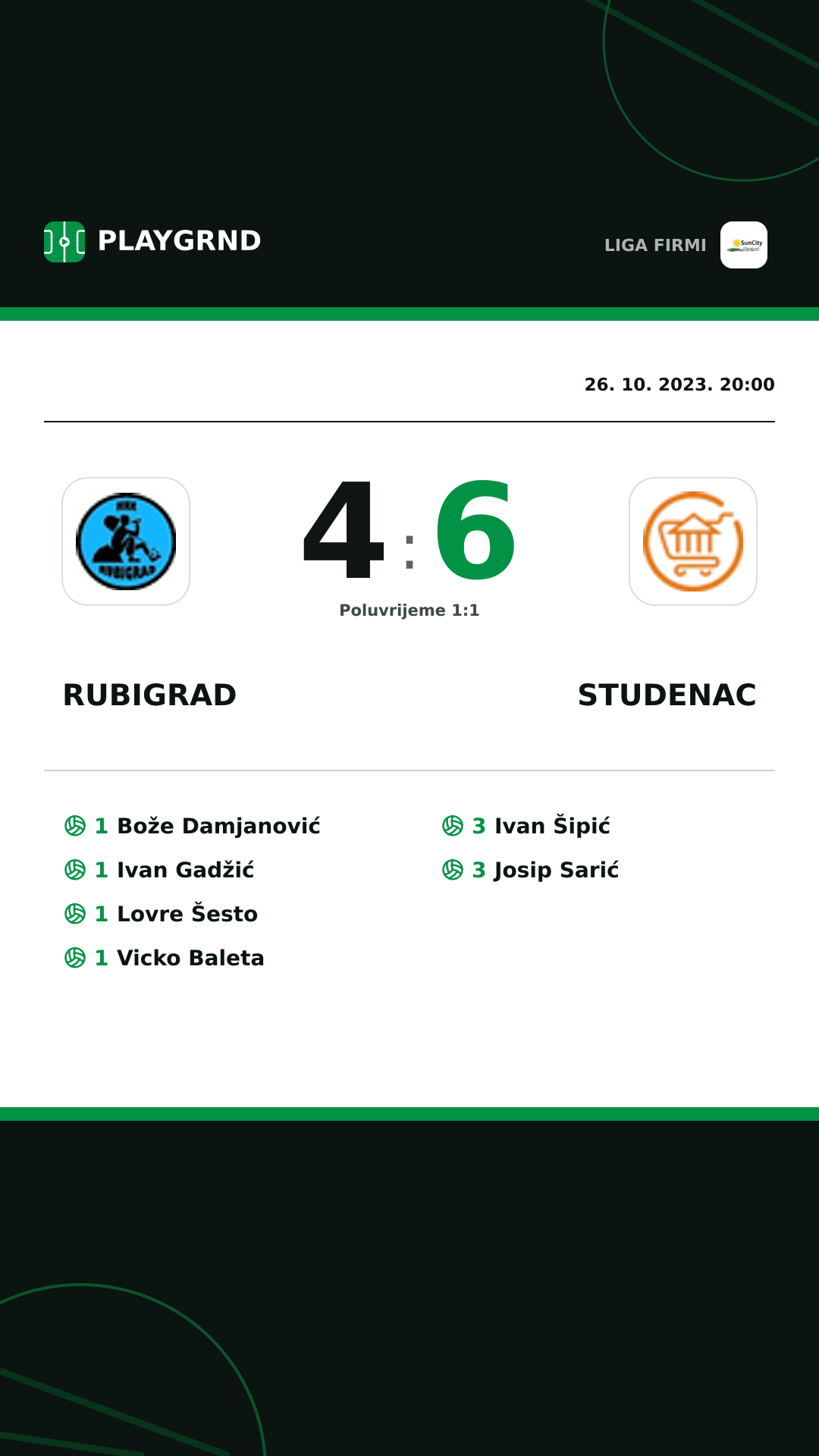 Instagram slika: Rubigrad 4:6 Studenac