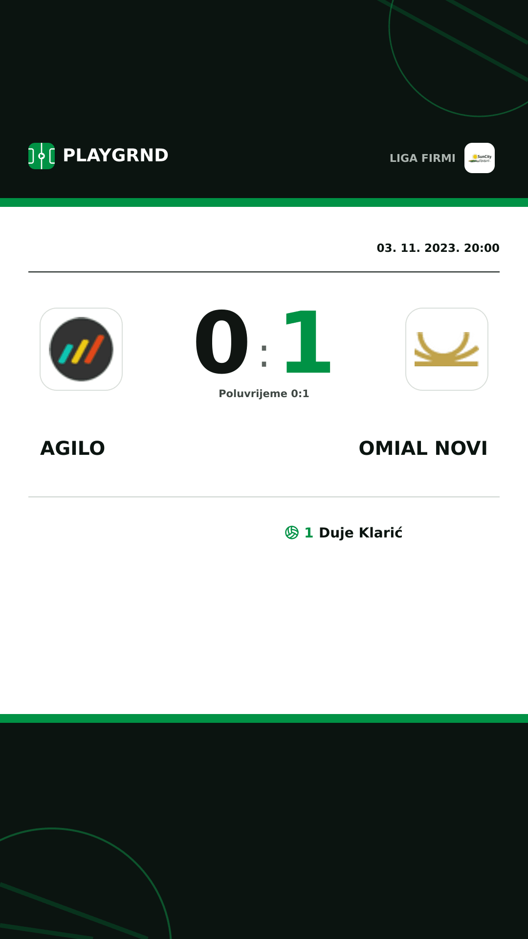 Instagram slika: Agilo 0:1 Omial Novi