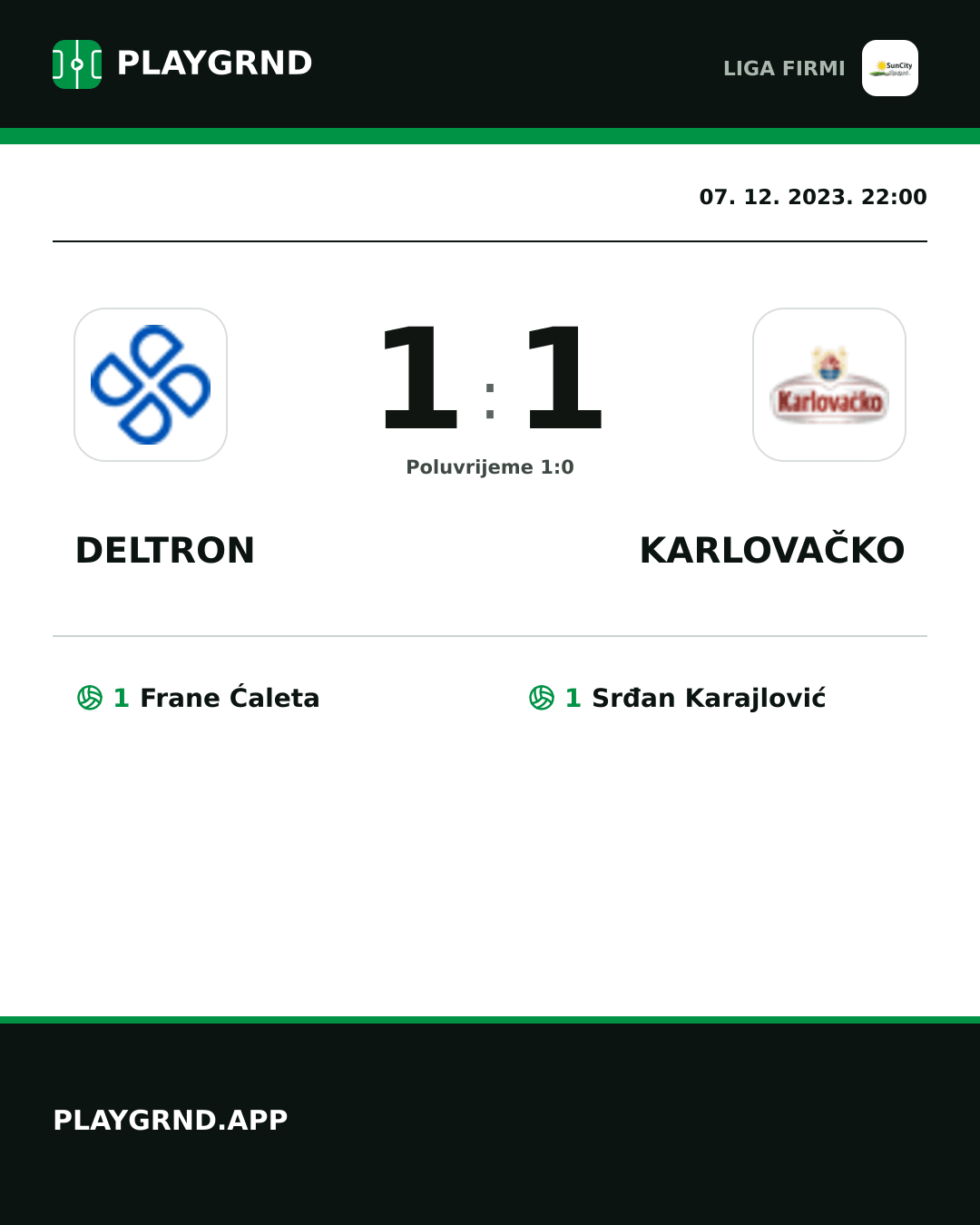 Instagram slika: Deltron 1:1 Karlovačko