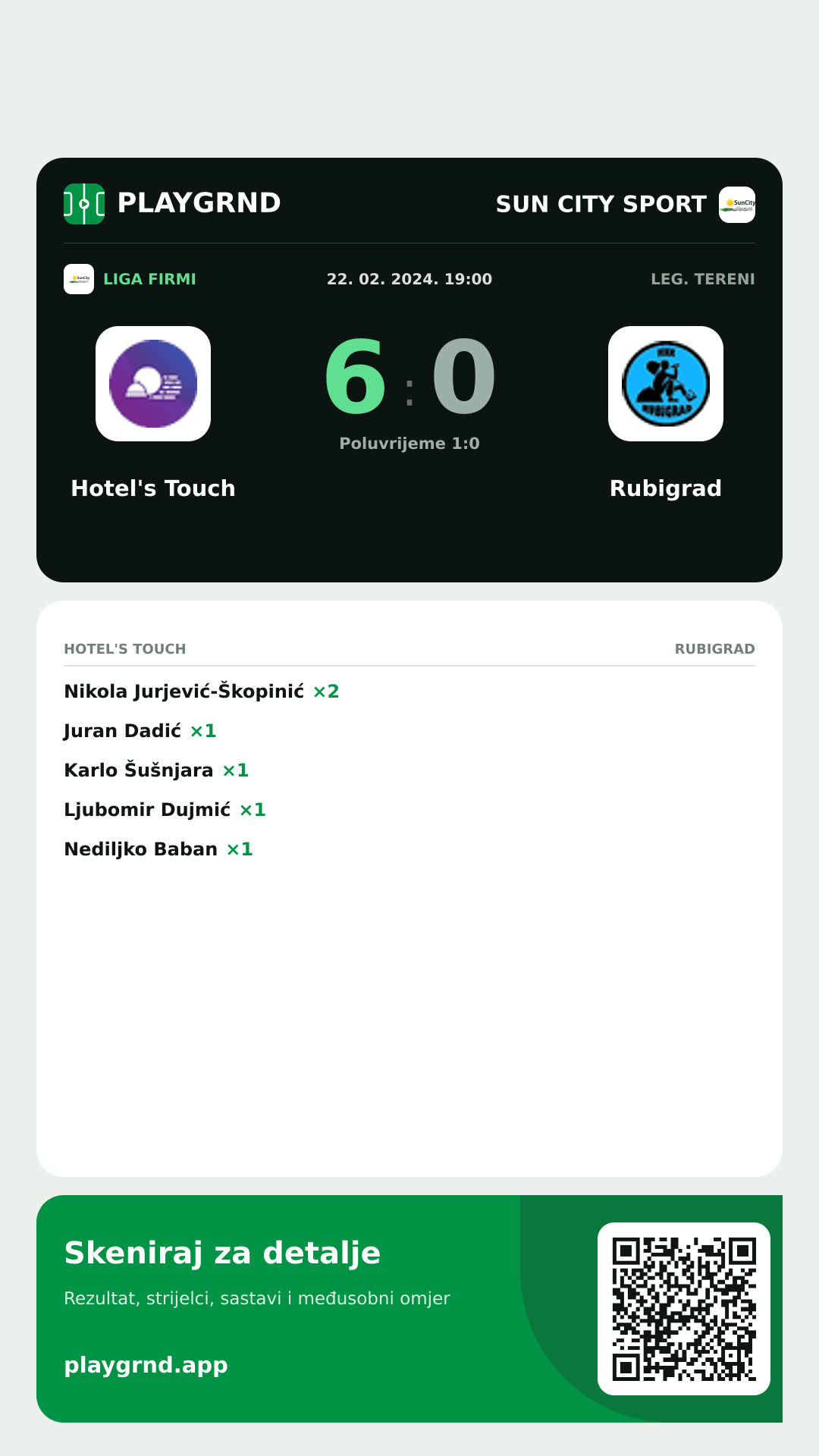 Story slika: Hotel's Touch 6:0 Rubigrad
