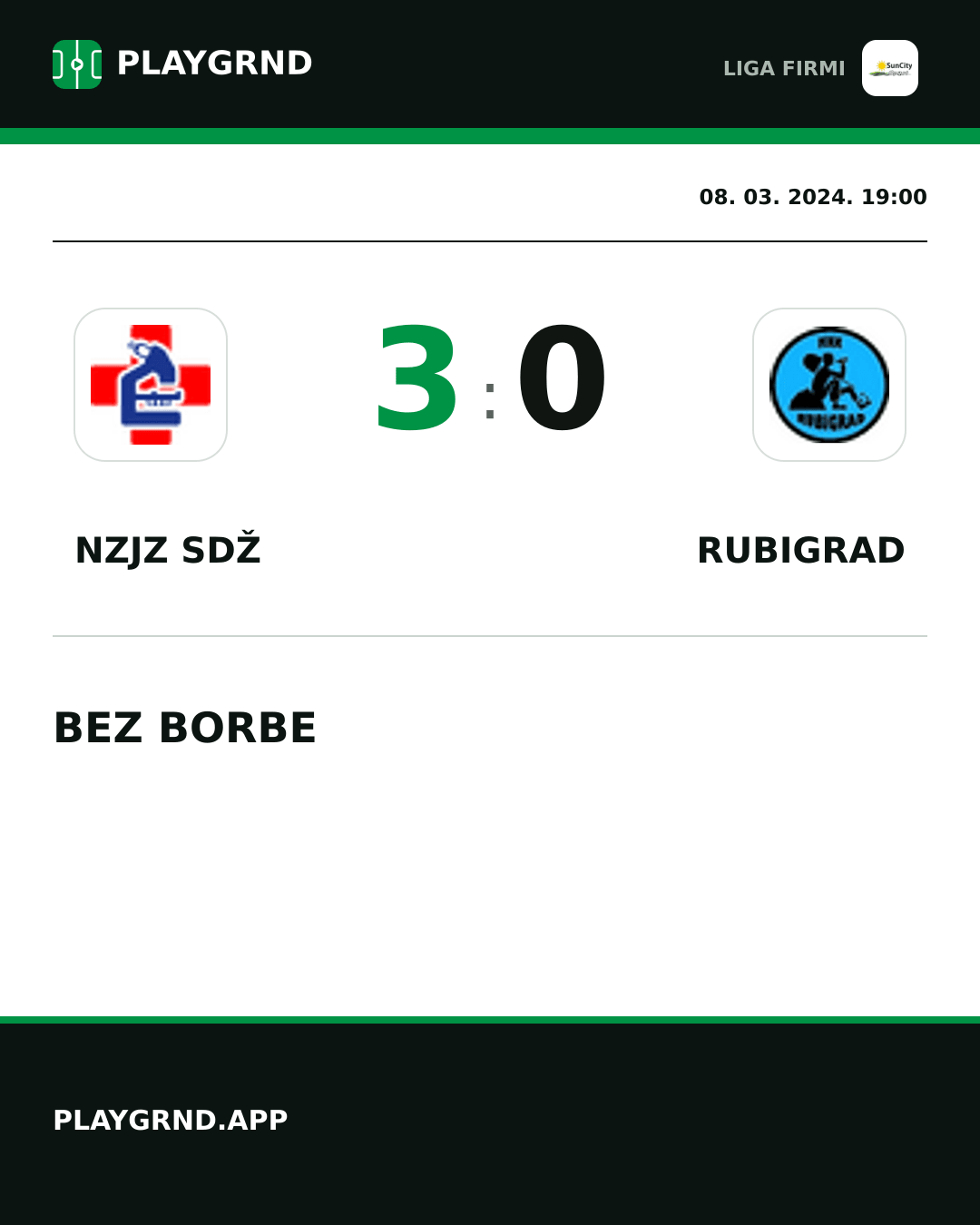 Instagram slika: Nzjz Sdž 3:0 Rubigrad