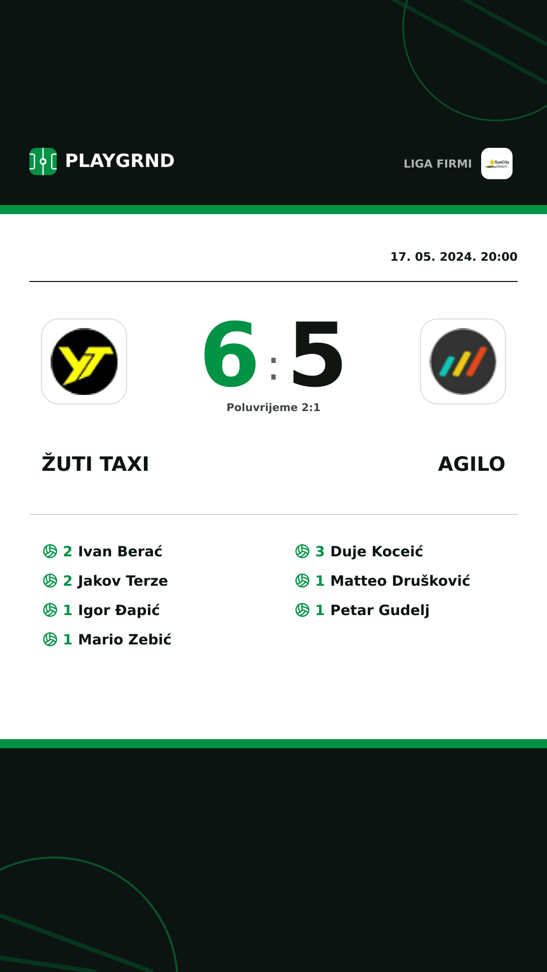 Instagram slika: Žuti Taxi 6:5 Agilo